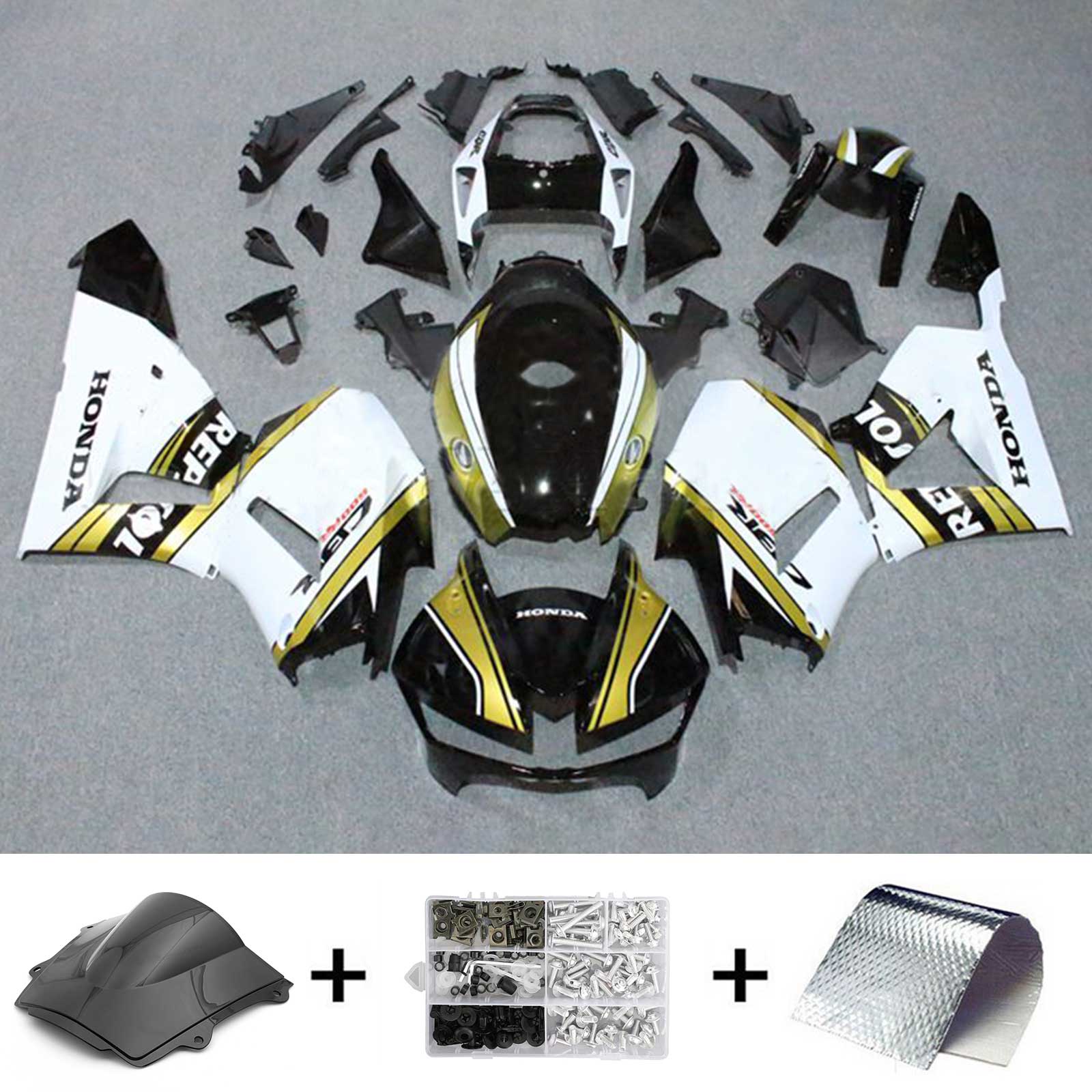 Amotopart 13-25 US ver. & 13-23 European ver. F5 CBR600RR Honda Gold&White Fairing Kit