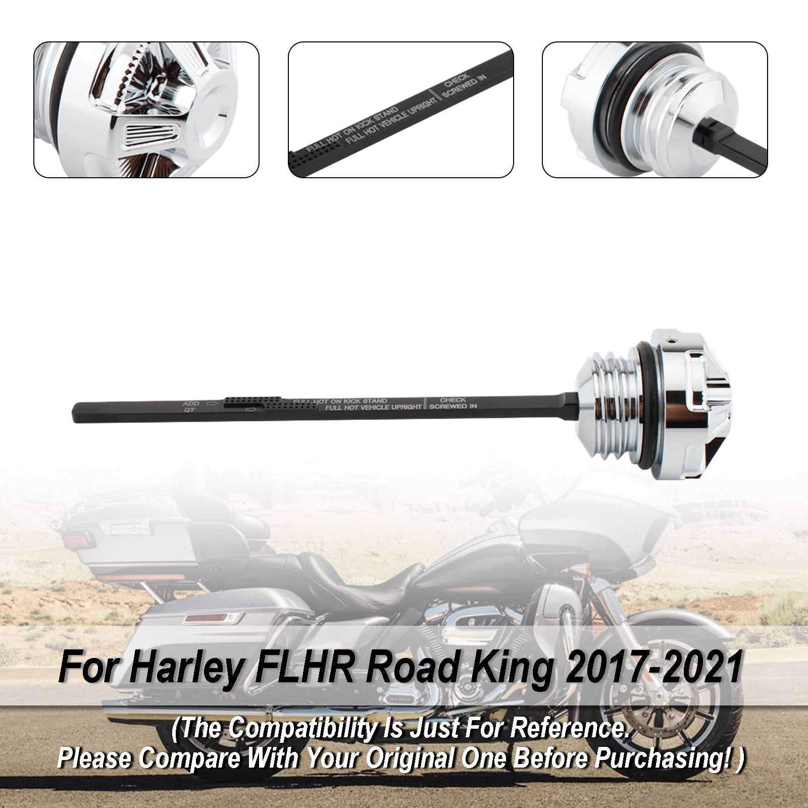 17-21 Road Electra Street Glide Road King Tapón de tapa de tanque de varilla medidora de aceite