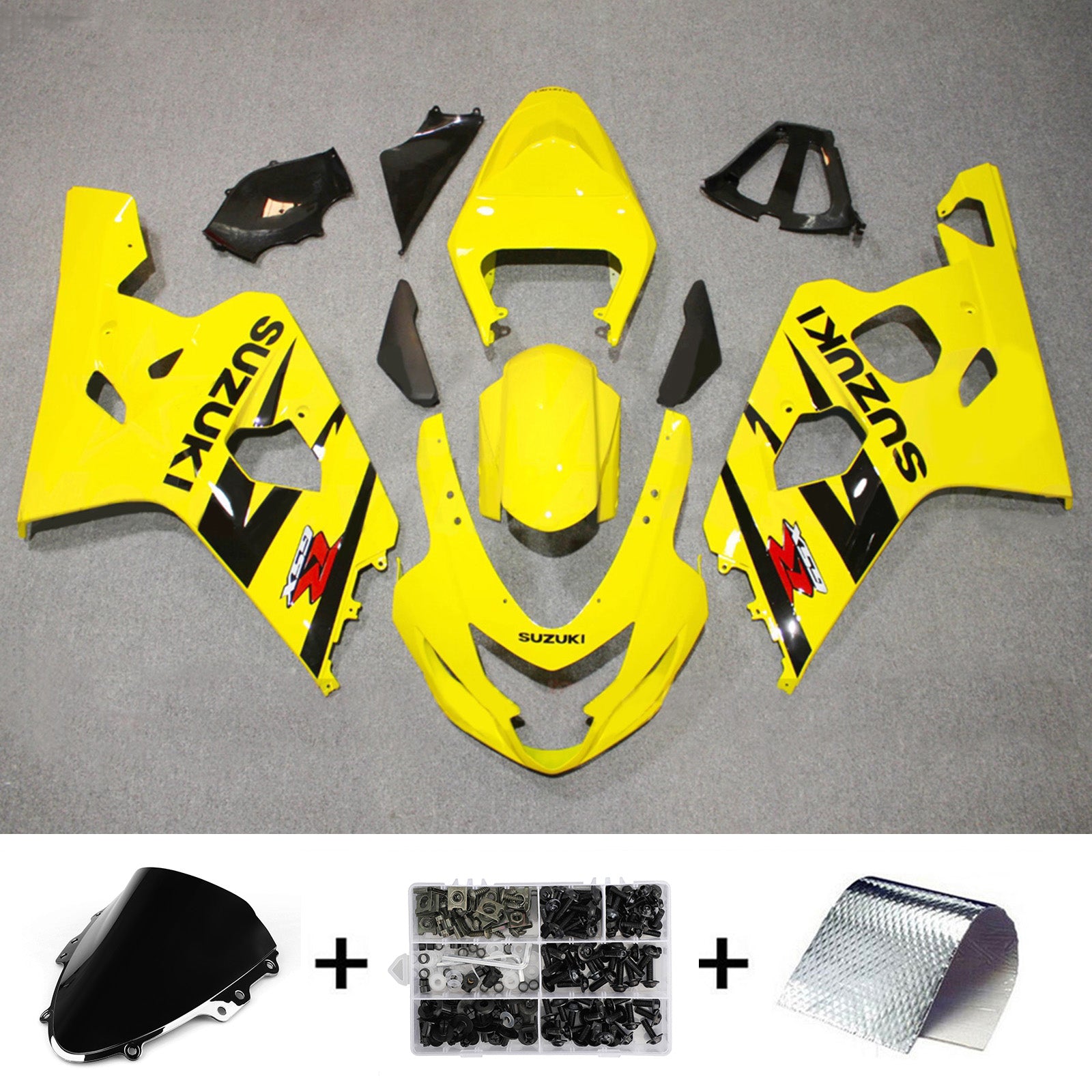Amotopart 2004-2005 Suzuki GSXR 600/750 Yellow Black Fairing Kit