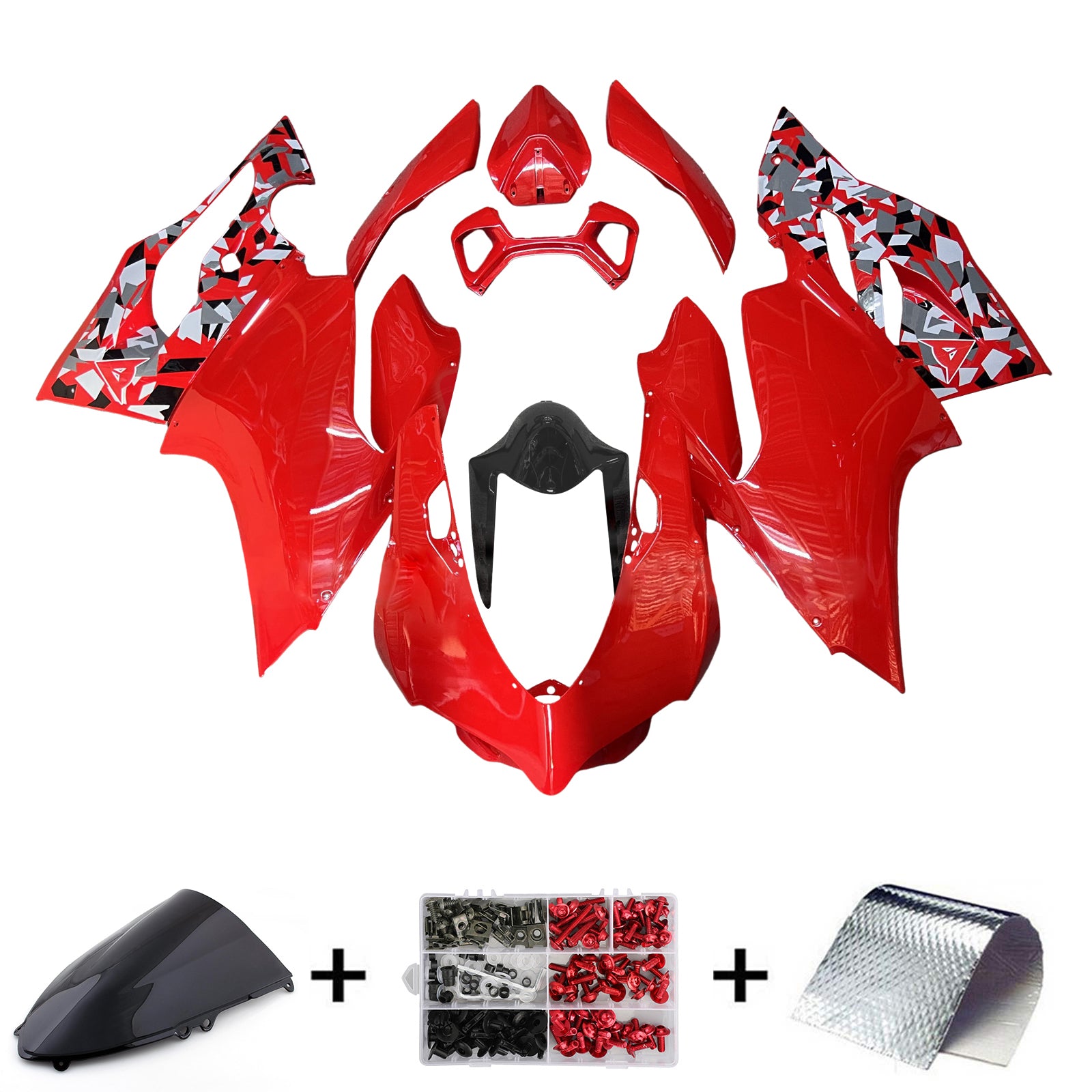 Amotopart 2012-2015 Ducati 899 Red Style 3 Kit de carenagem