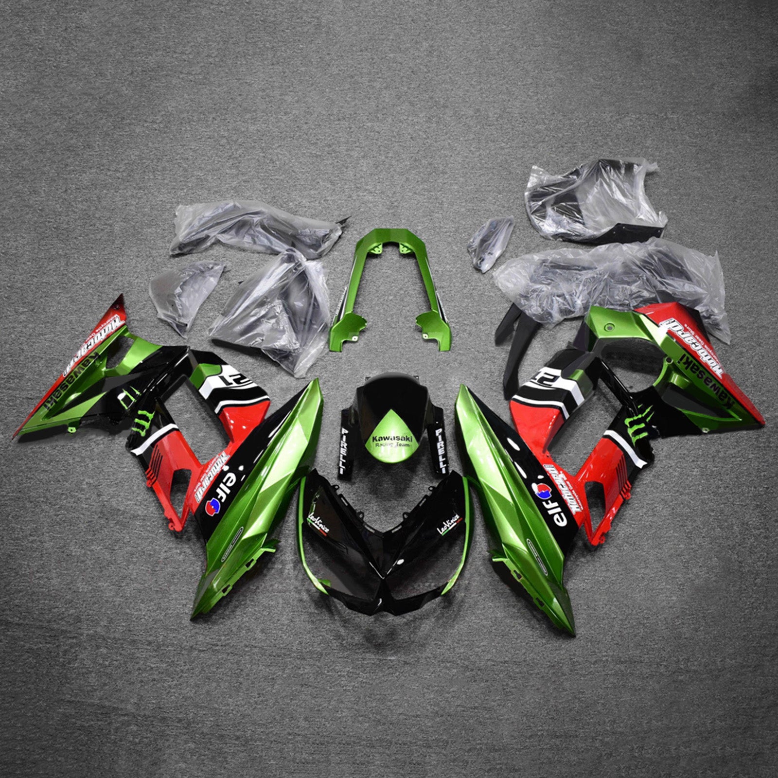 Amotopart 2010-2015 Kawasaki Z1000SX Green Red Black Fairing Kit
