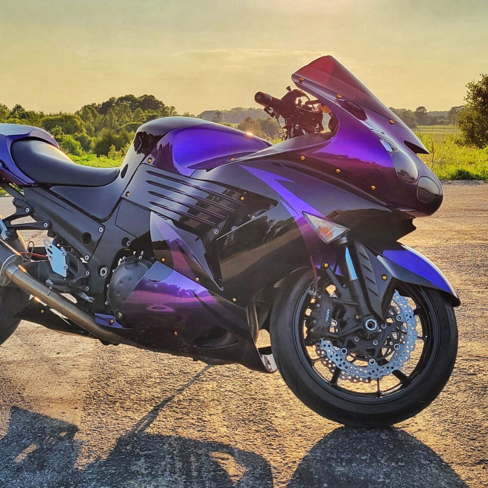 Amotopart 2006-2011 Kawasaki ZX14R ZZR1400 Purple Fairing Kit
