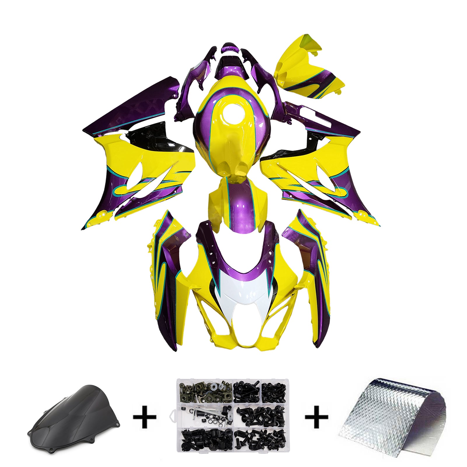 Amotopart 2017-2025 Suzuki GSXR1000 Yellow Fairing Kit