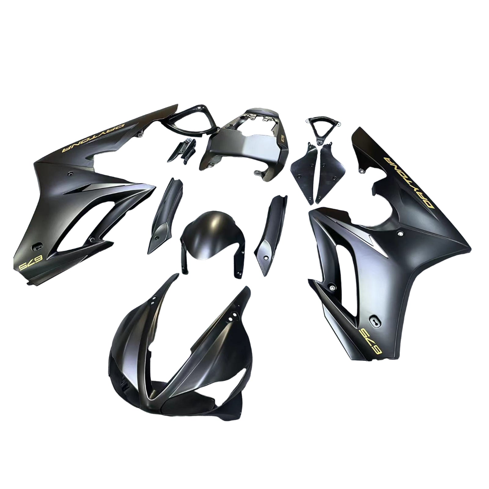 Amotopart 2009-2012 Triumph Daytona 675 Black Gold Fairing Kit