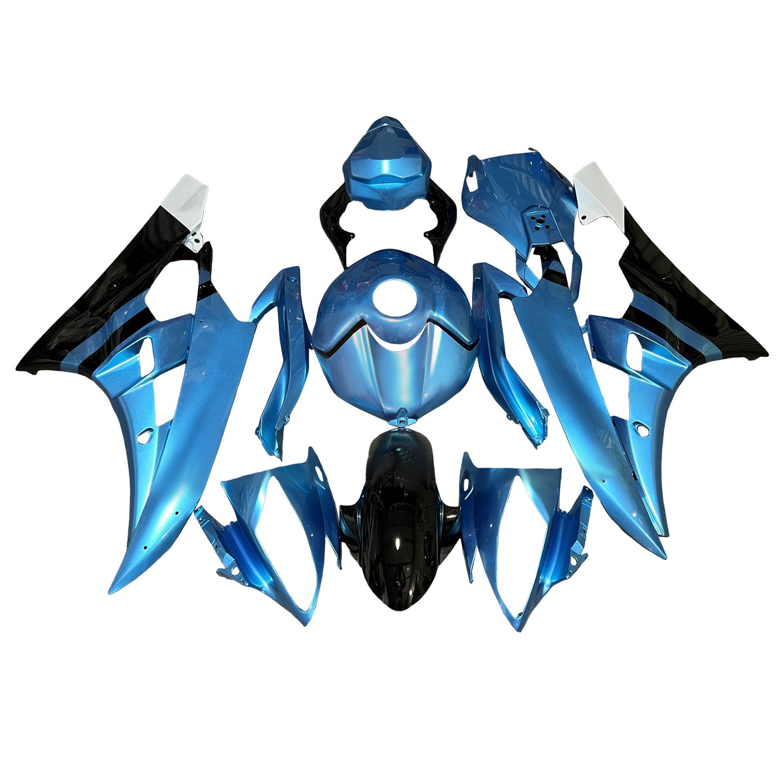 Amotopart 2006-2007 Yamaha YZF-R6 Blue & Black Fairing Kit