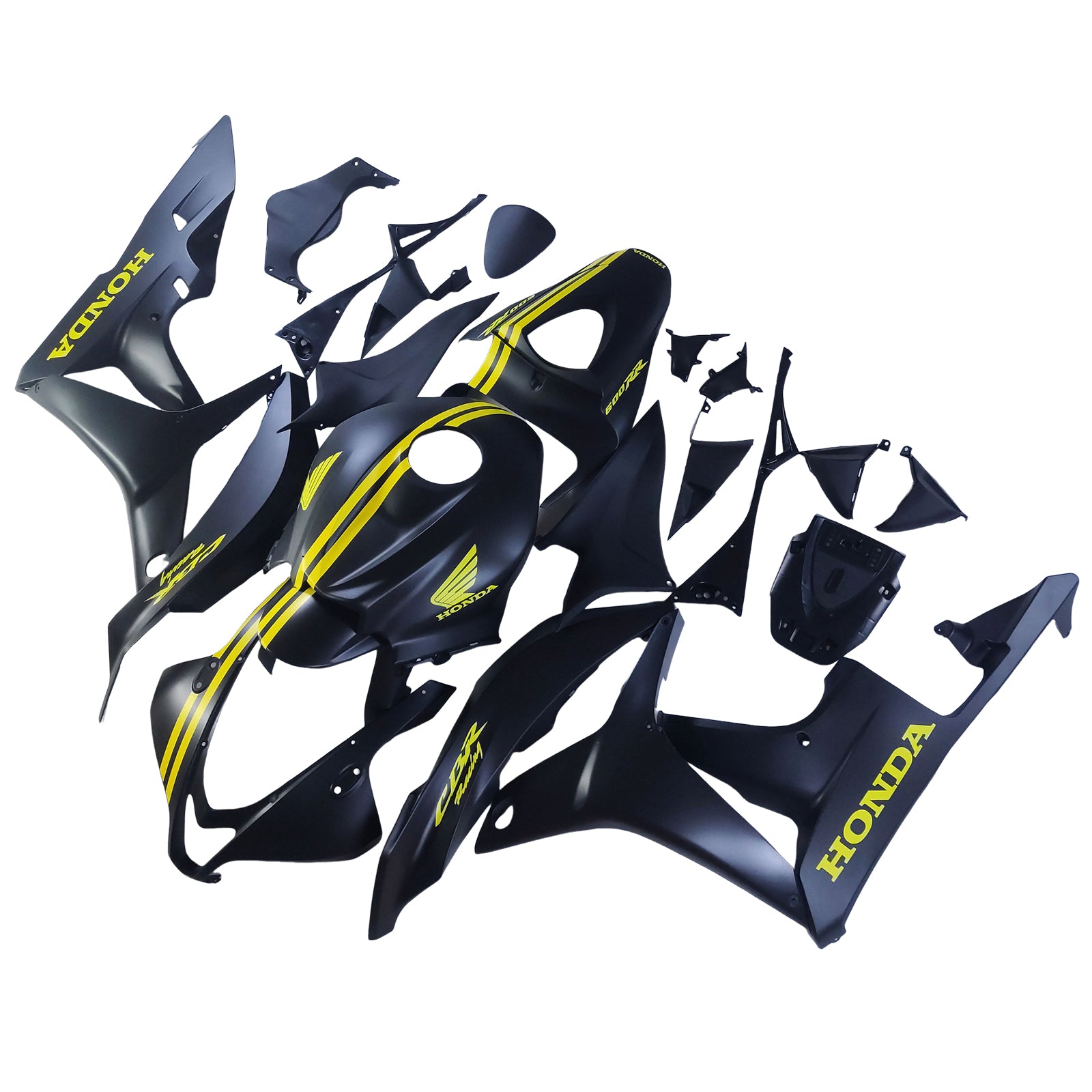 Amotopart 2007-2008 Honda CBR600RR Black Yellow Fairing Kit