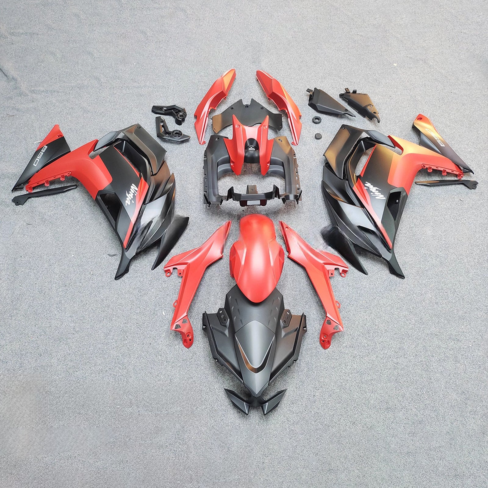 Amotopart 2020-2025 Kawasaki ER6F/Ninja650 Red Black Fairing Kit