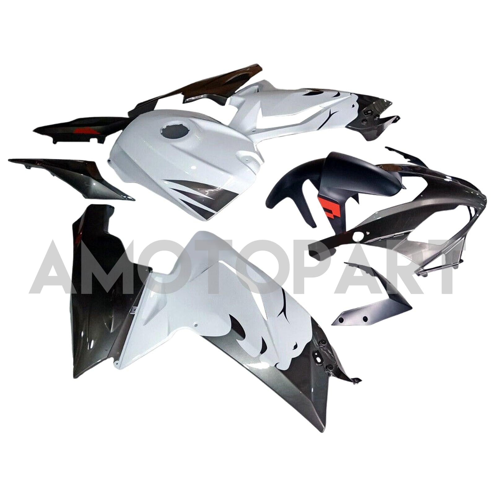 Amotopart 2006-2011 Rs125 Aprilia White & Black Fairing Kit