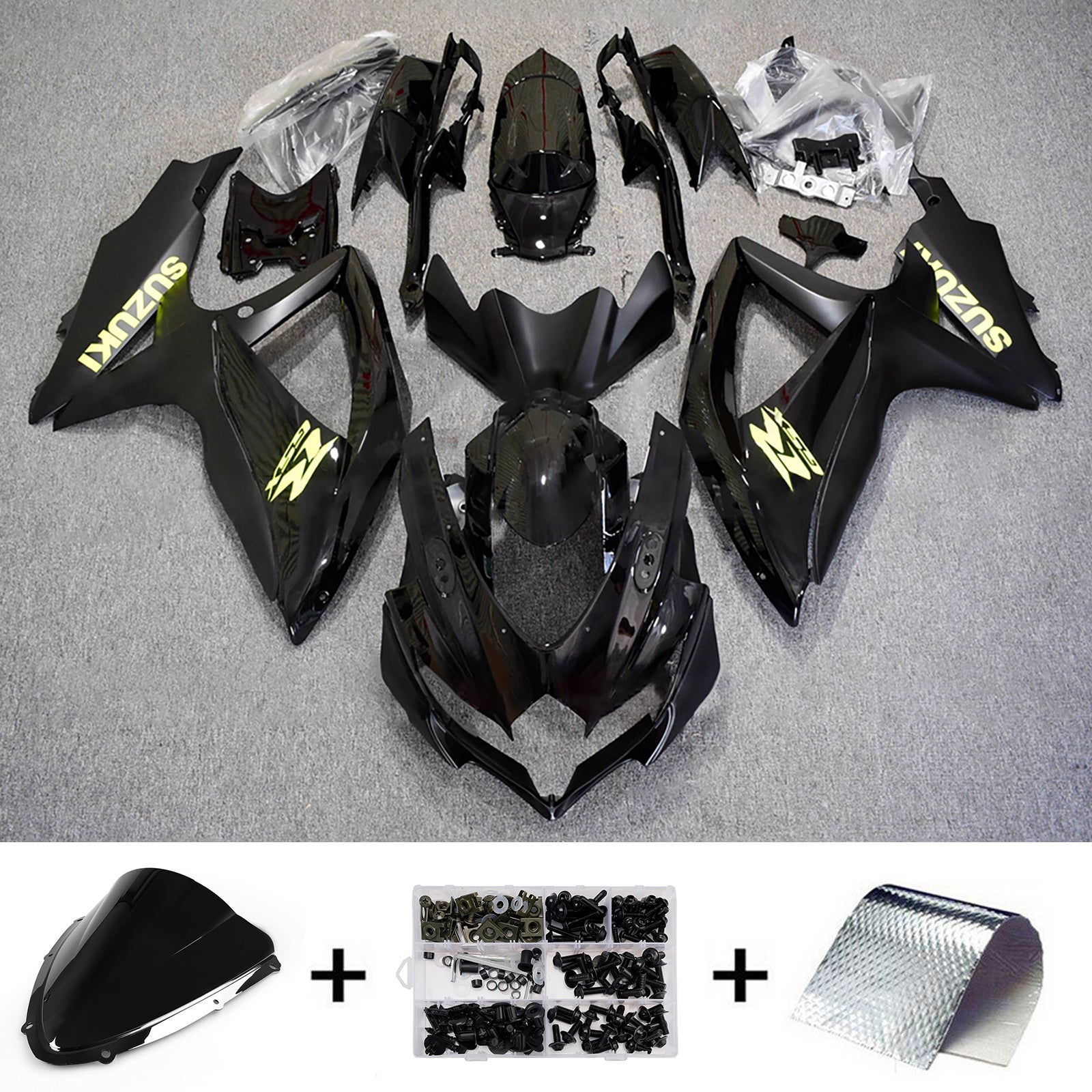 Amotopart 2008-2010 Suzuki GSXR 600/750 Black Yellow Fairing Kit