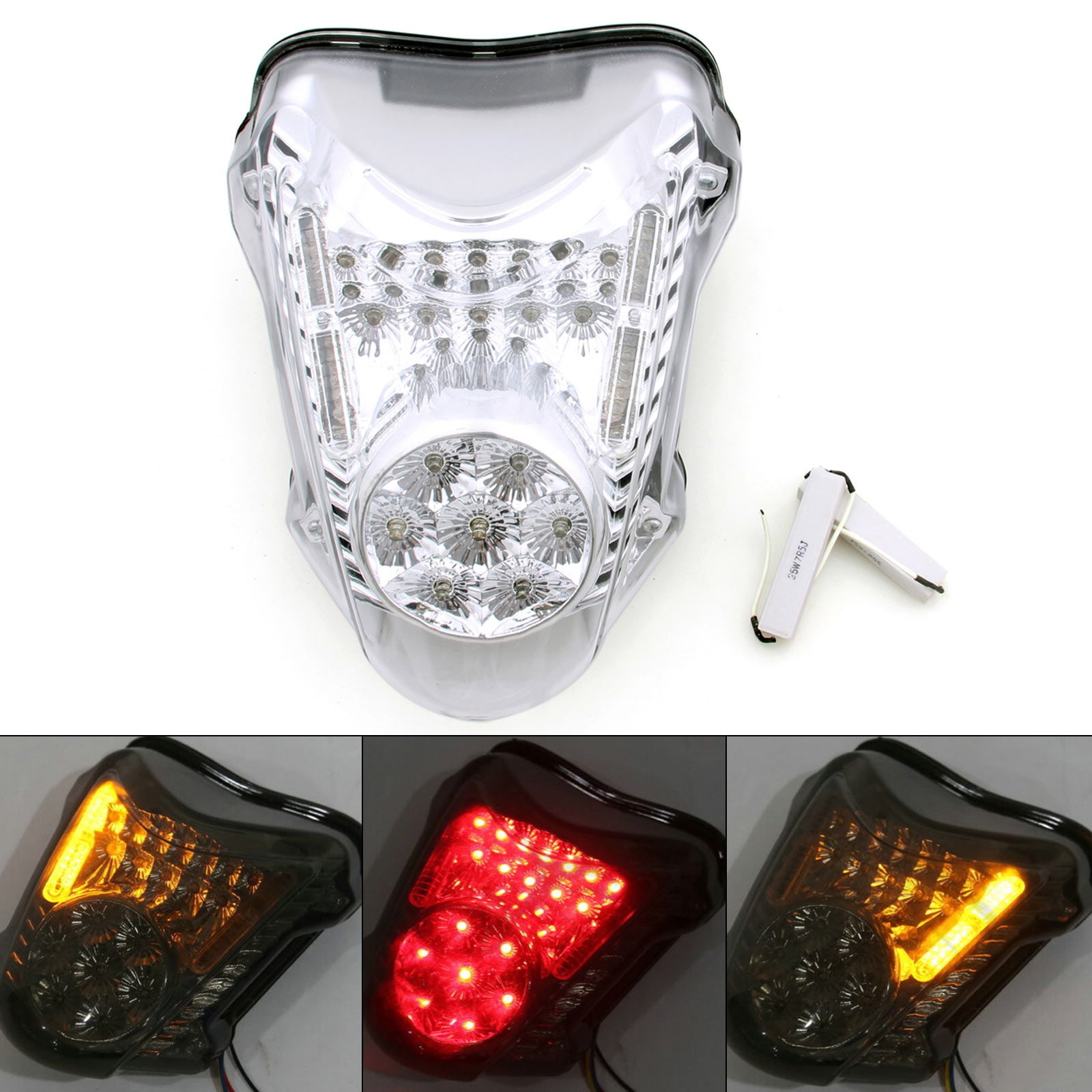 08–20 Suzuki GSXR 1300 Hayabusa Integrierte LED-Rücklicht-Blinker, klar