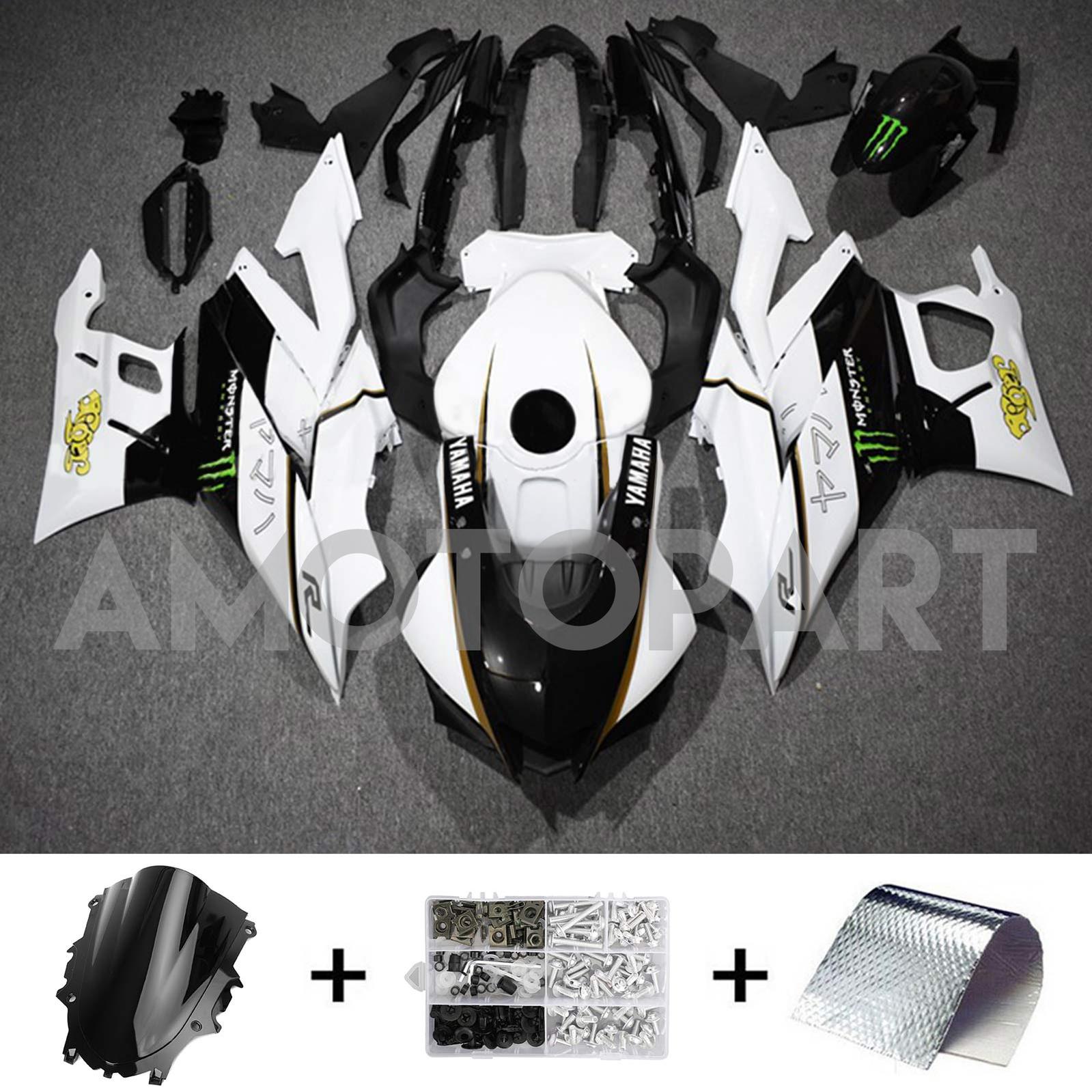 Amotopart 2022-2024 Yamaha YZF-R3 R25 White Fearing Kit
