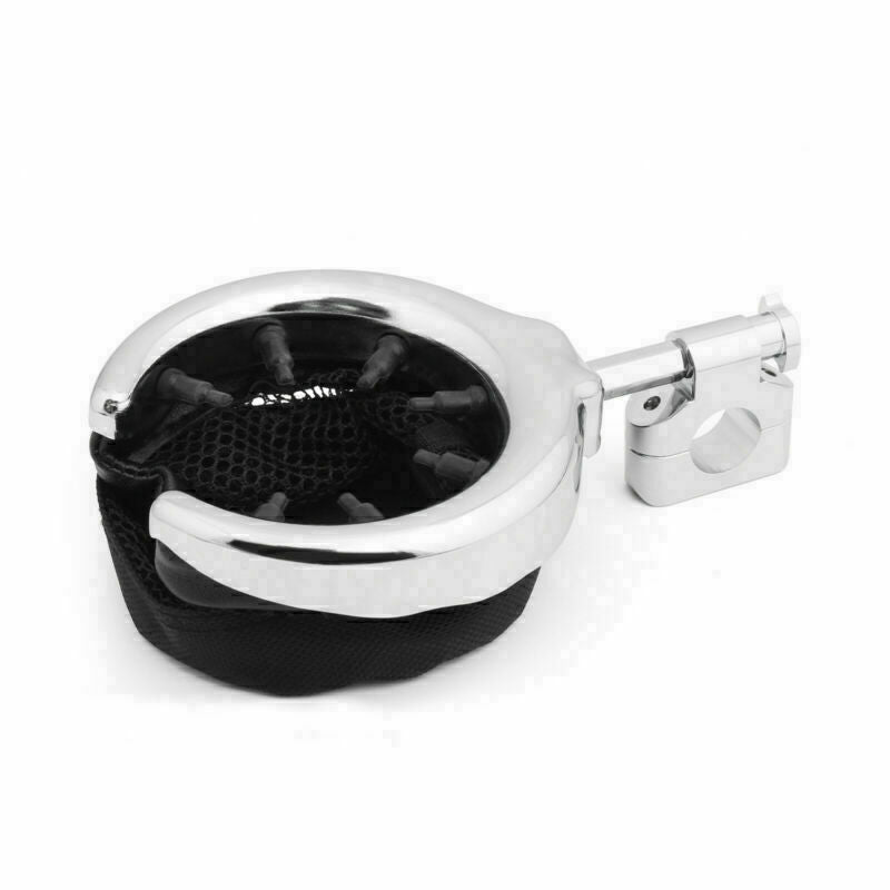 Cup /A Chrome Drink Fit Universal For Handlebar 1" Holder Metal Motorcycle