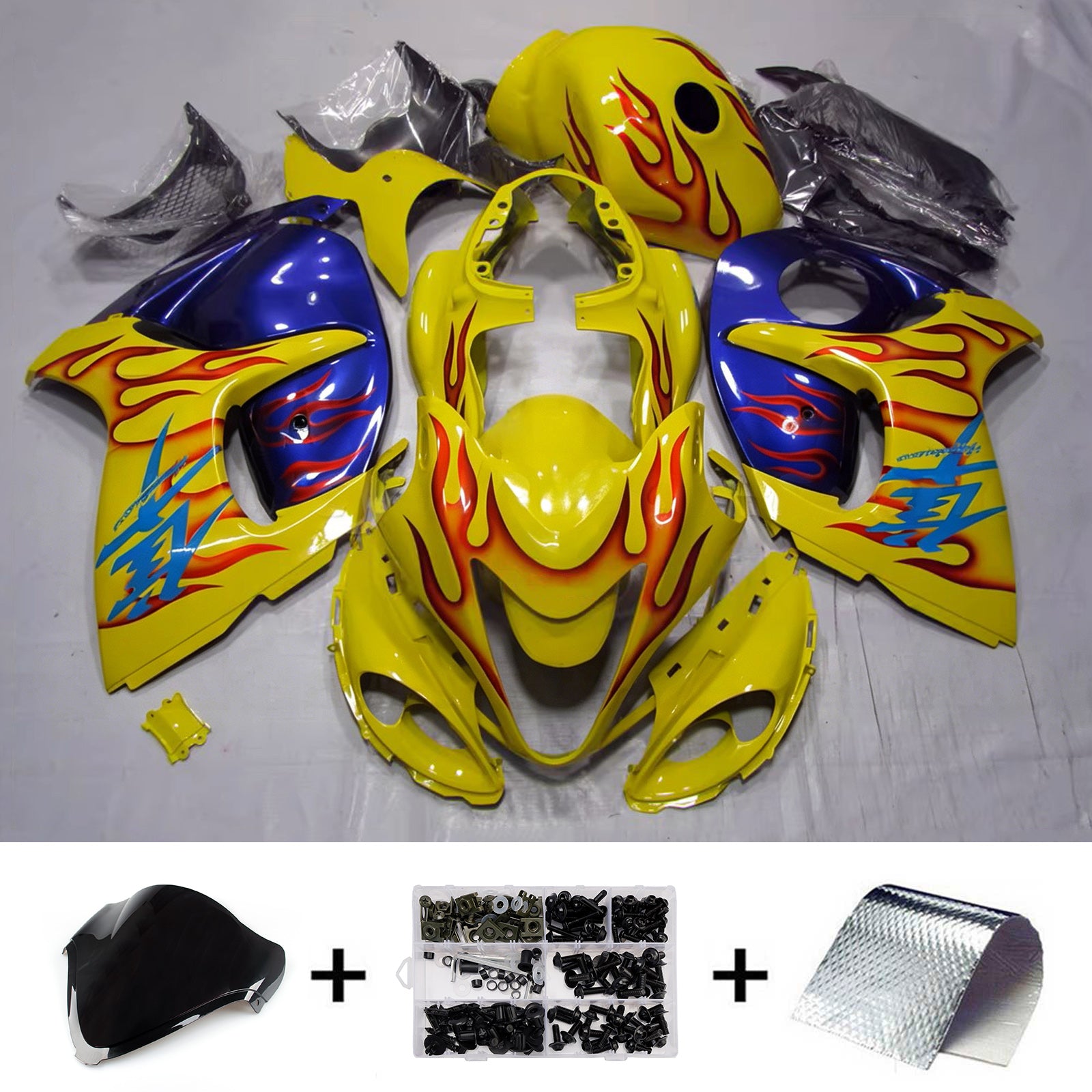Amotopart 2008–2020 Suzuki Hayabusa GSX1300R Gelbes Verkleidungsset