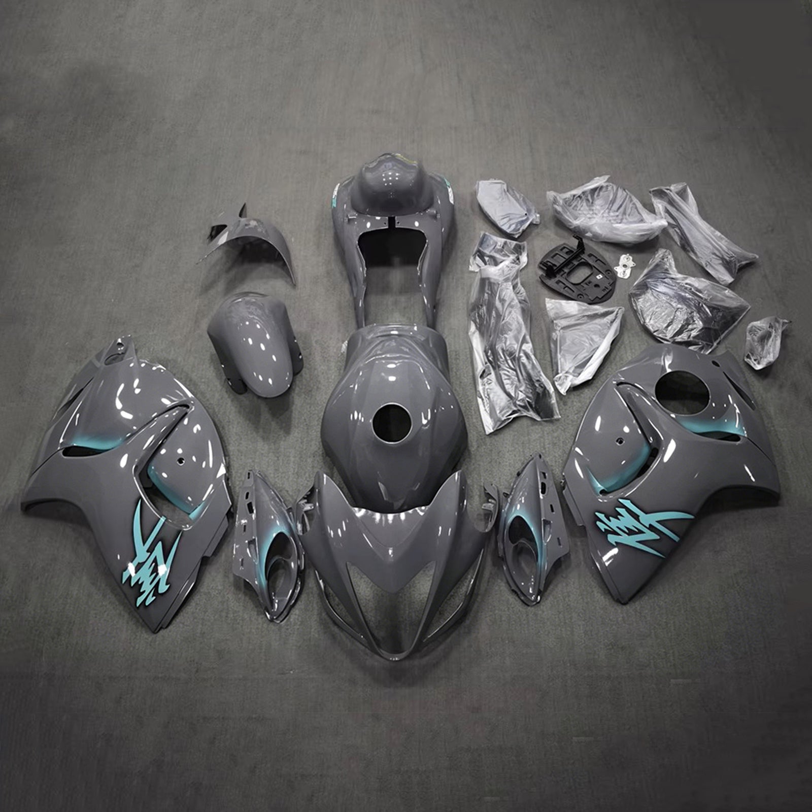 Amotopart 2008–2020 Suzuki Hayabusa GSX1300R graues Verkleidungsset