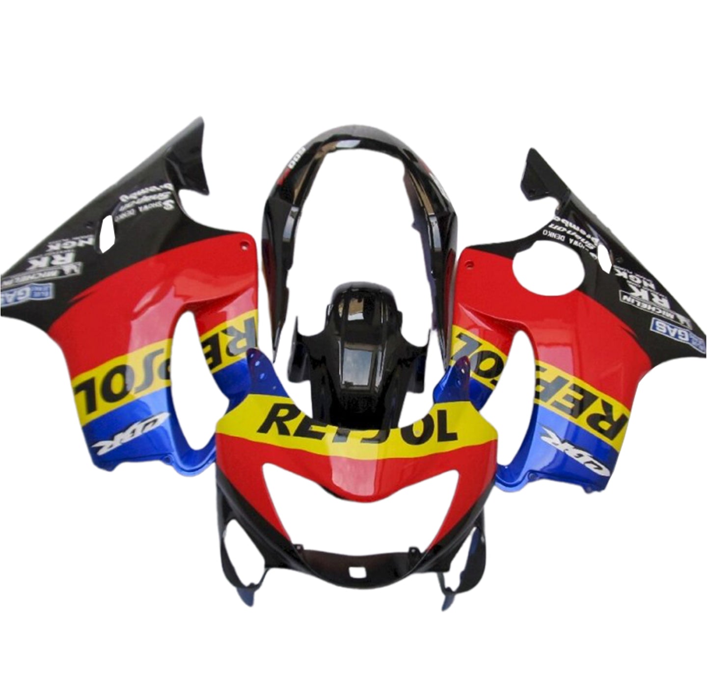 Amotopart 1999-2000 Honda CBR600F4 Red Black Blue Yellow Fairing Kit