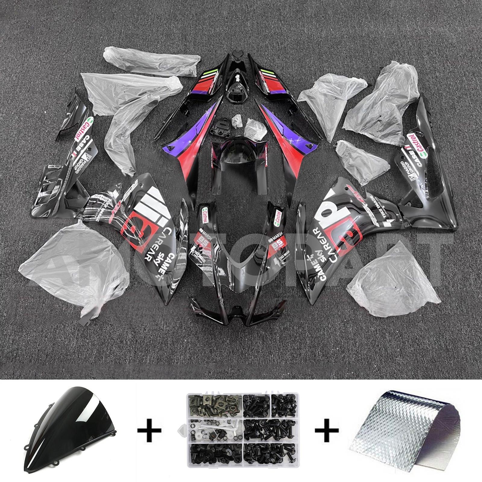 Amotopart 2016-2020 Aprilia RSV4 1000 Black Pink Purple Fairing Kit