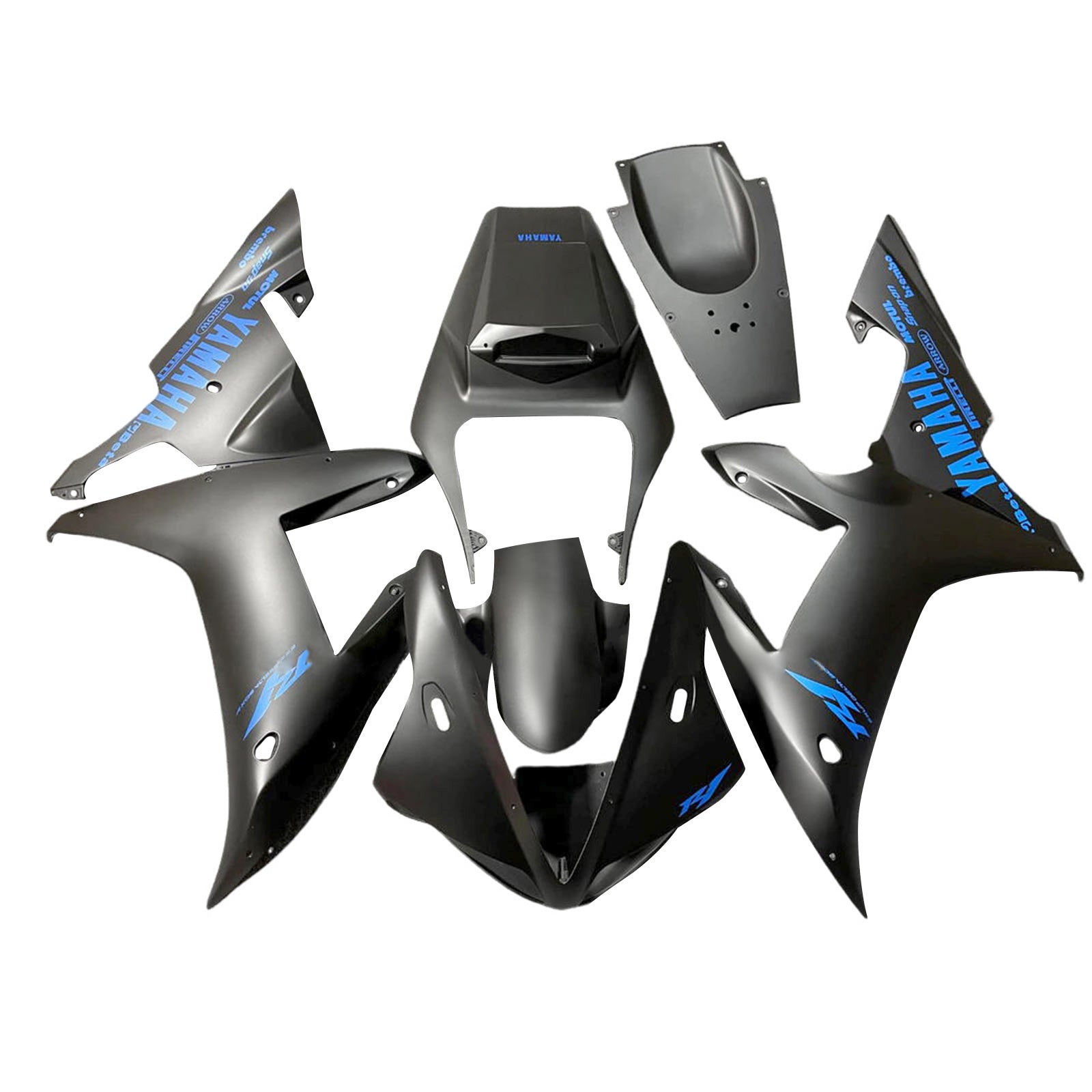 Amotopart 2002-2003 ヤマハ YZF R1 マットブラック ブルー フェアリングキット
