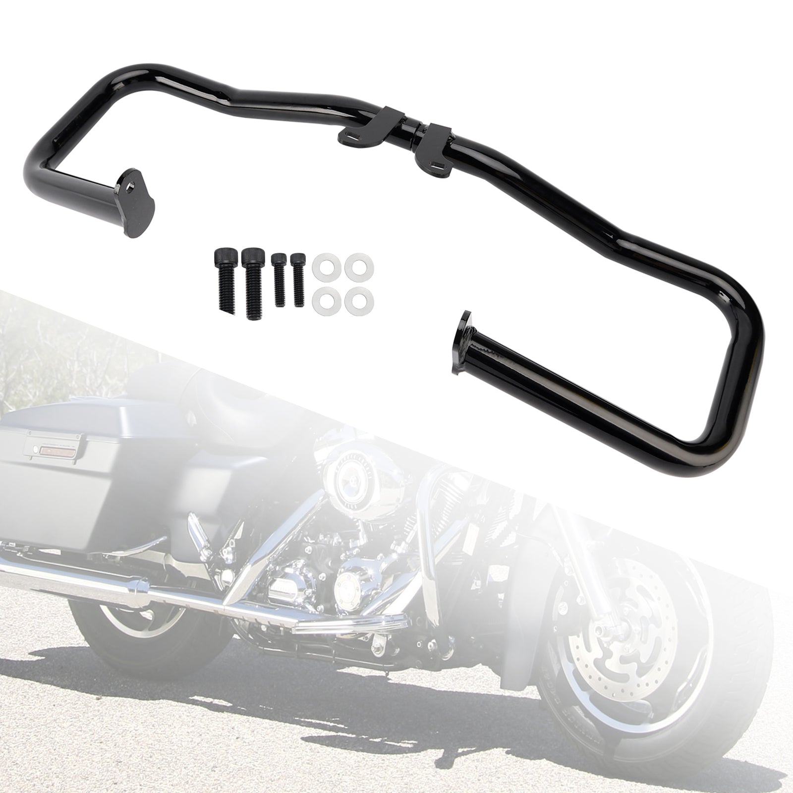 2014-2024 Touring Road King Engine Guard Frame Anti-Crash Bumper Protector Black
