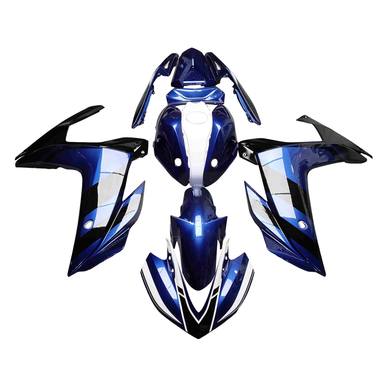 Amotopart Yamaha 2014-2018 YZF R3 2015-2017 YZF R25 Blue & Black Fairing Kit