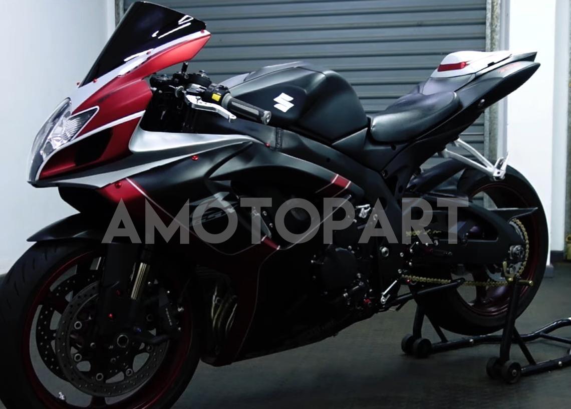 Amotopart 2006-2007 Suzuki GSXR 600/750 Mattrot&Schwarzes Verkleidungsset