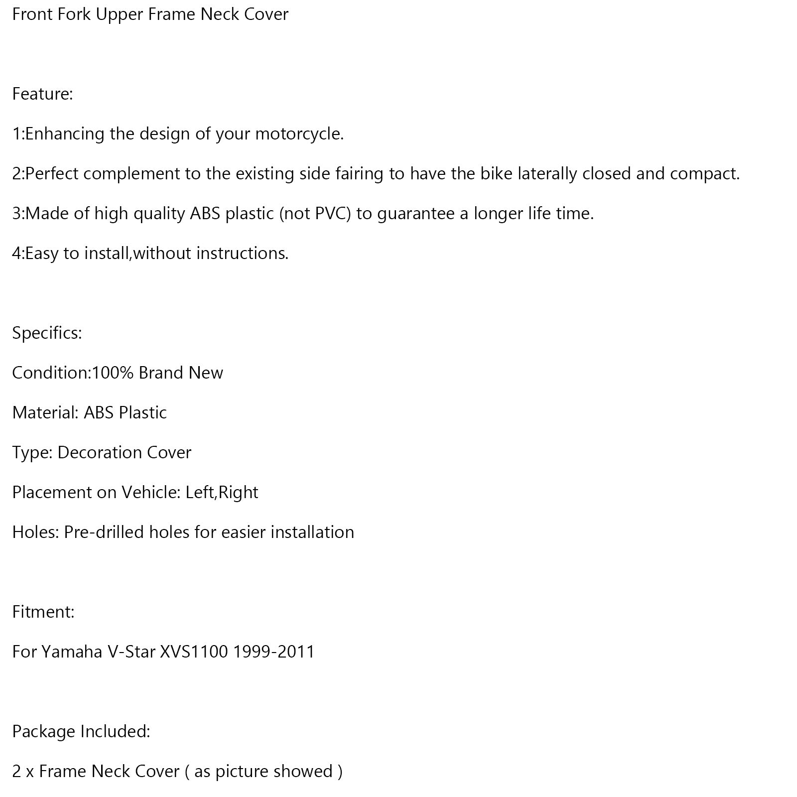 Vordergabel-Oberrahmen-Halsabdeckung für Yamaha V-Star XVS1100 1999–2011