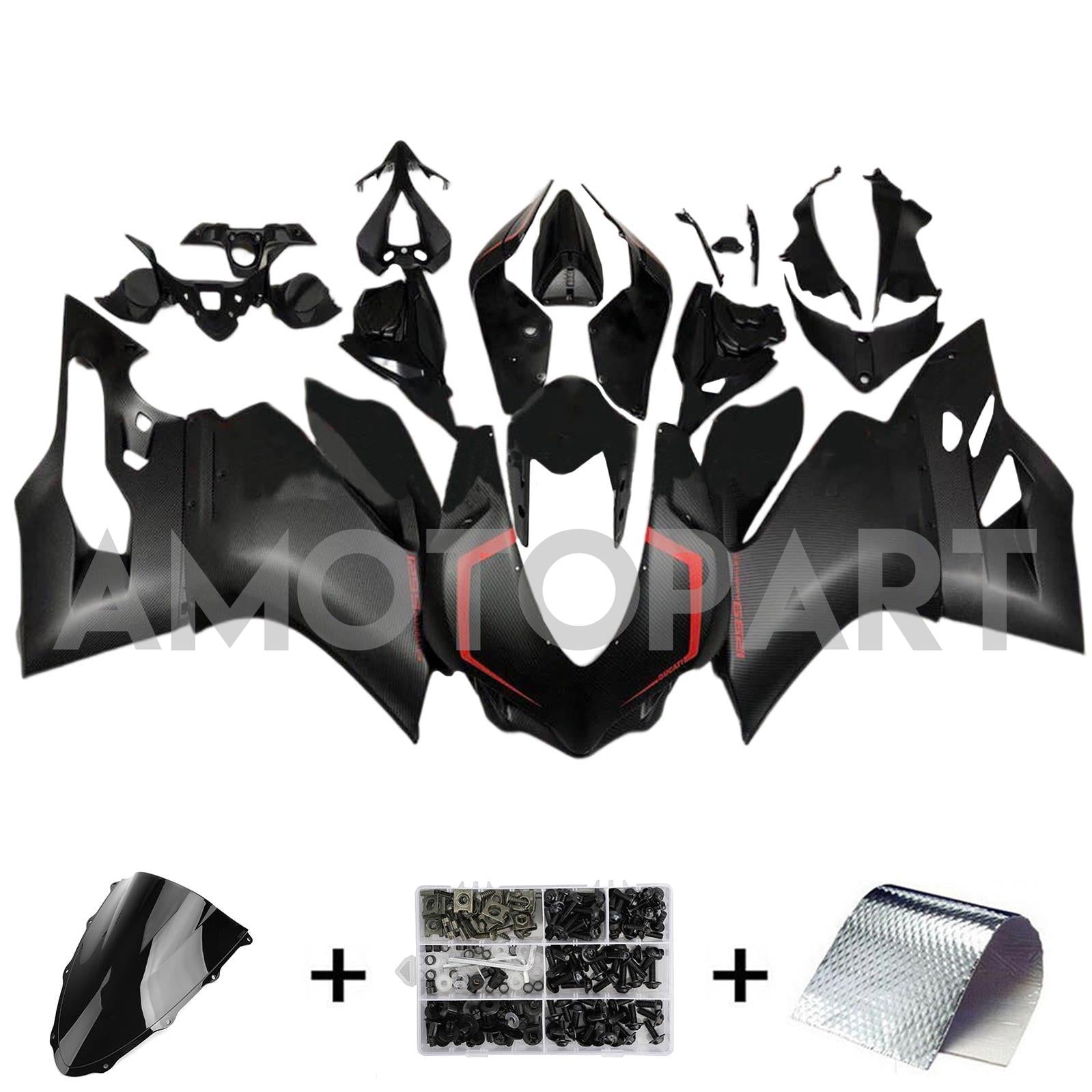 Amotopart 2015-2020 Ducati 1299 959 Carbon Fiber with Red Fairing Kit