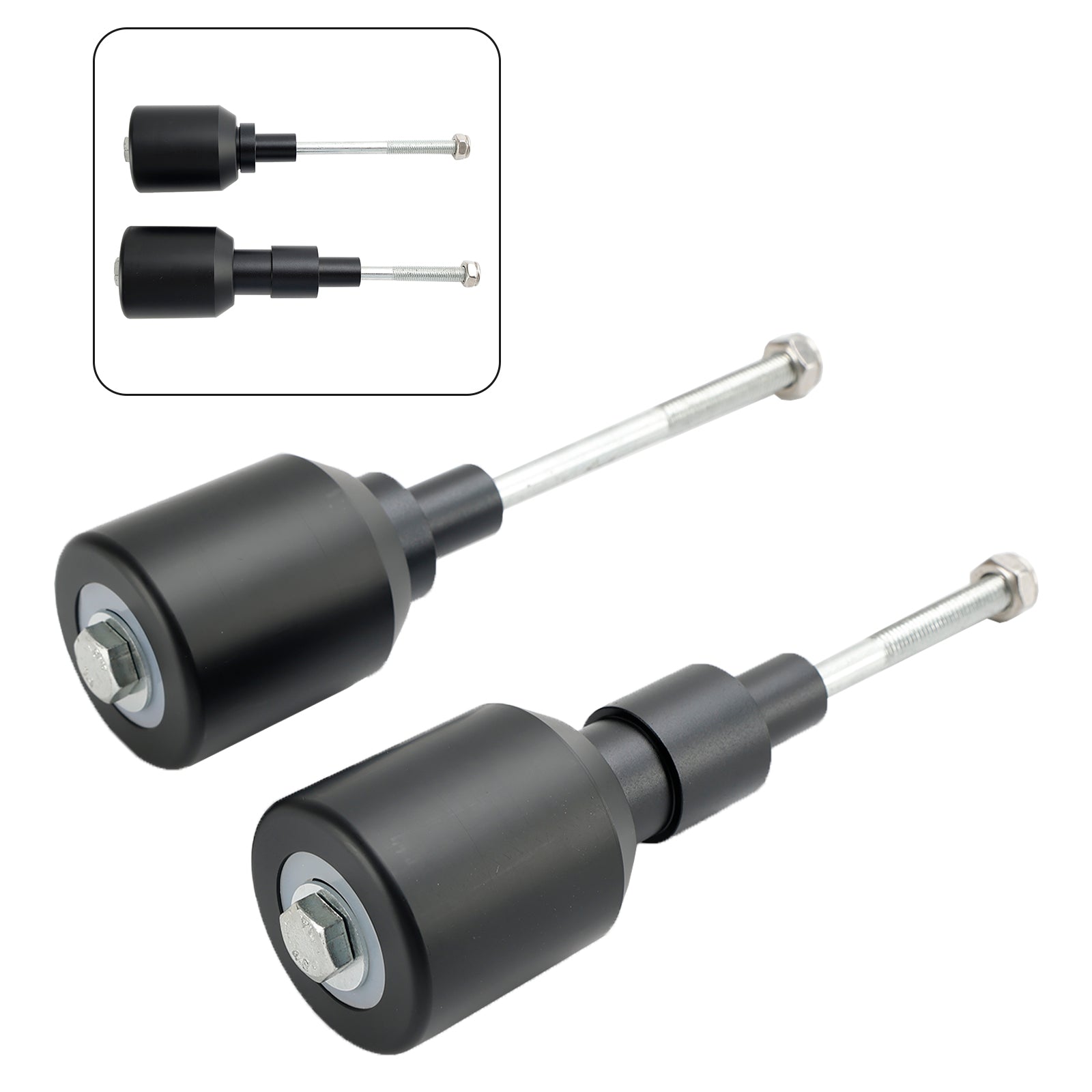 17-23 Kawasaki Z650 Ninja 650 Crash Bobbin Protector Slider Aluminium preto