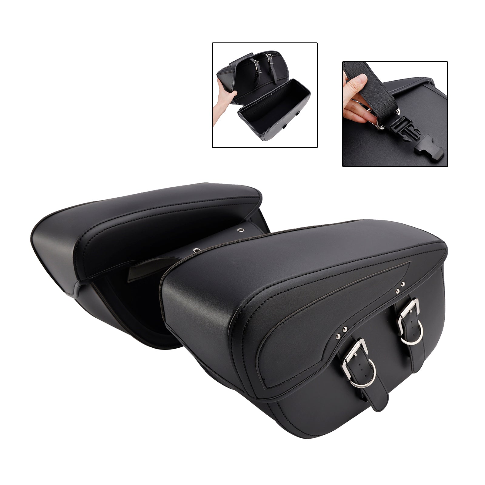 Side Tail Bag Satteltaschenfarbe passendes Gepäck schwarz 42L für Roller Motorrad