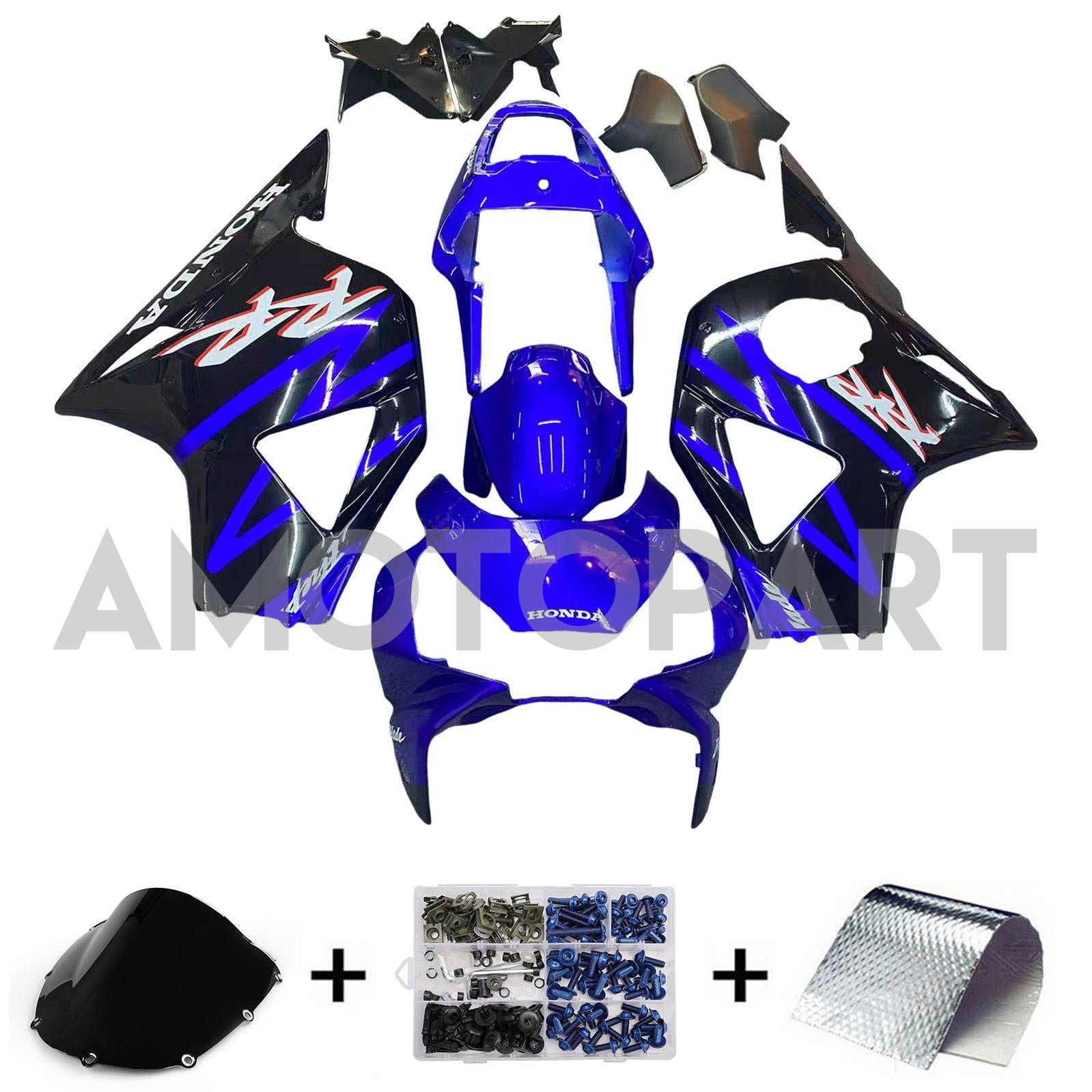 Amotopart 2002-2003 Honda CBR954 Blue Black Fairing Kit