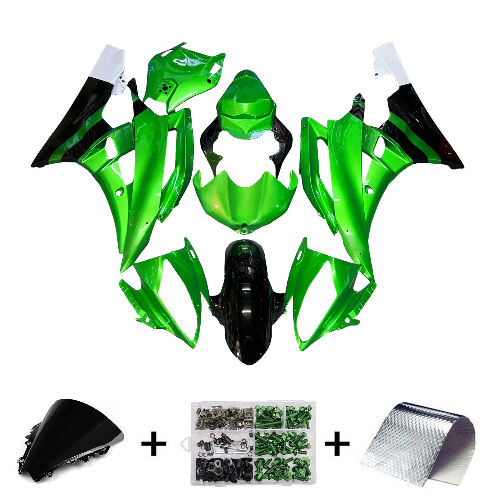 Amotopart 2006-2007 Yamaha YZF-R6 Green Fairing Kit