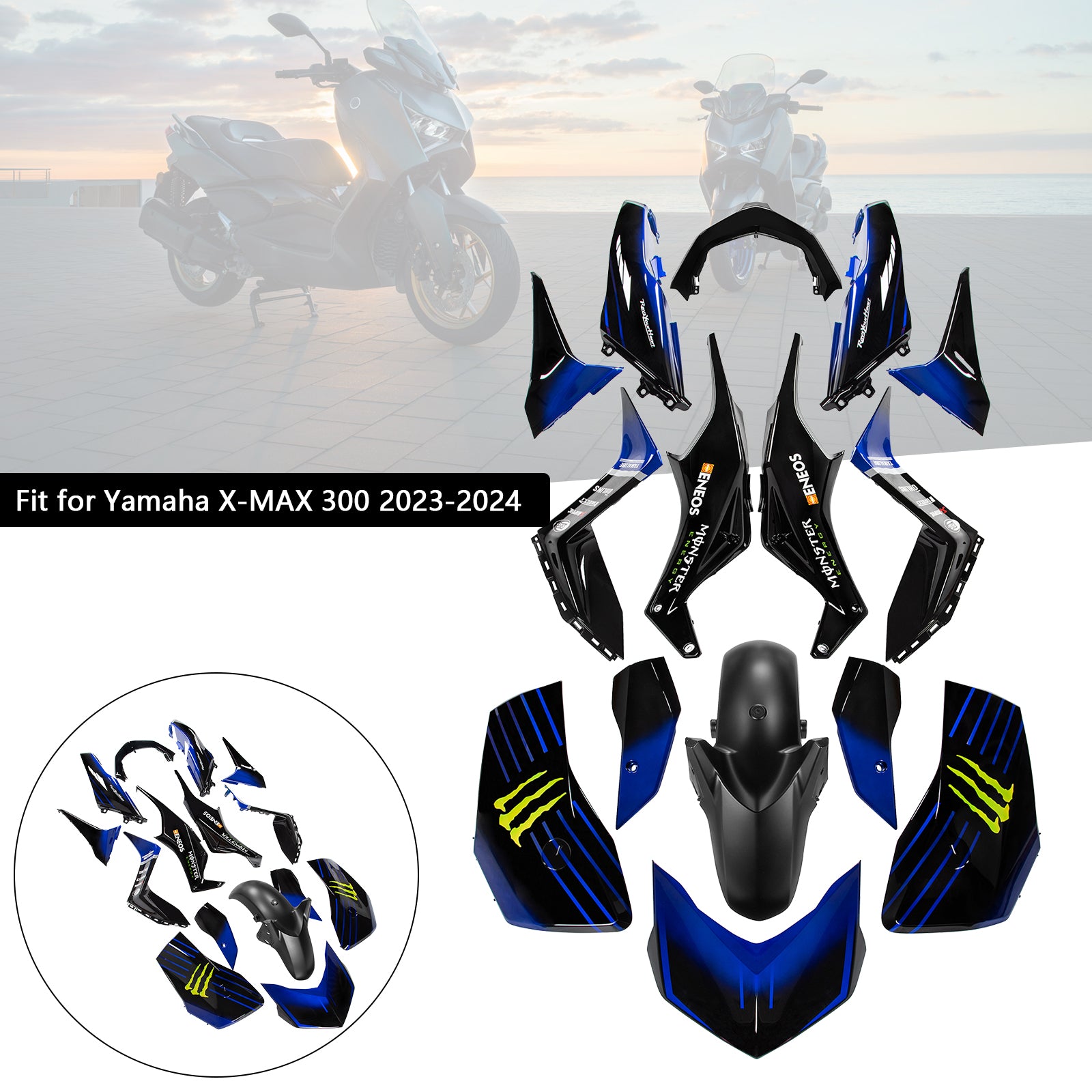 Amotopart 2023-2024 Yamaha x Max 300 Kit de carénage