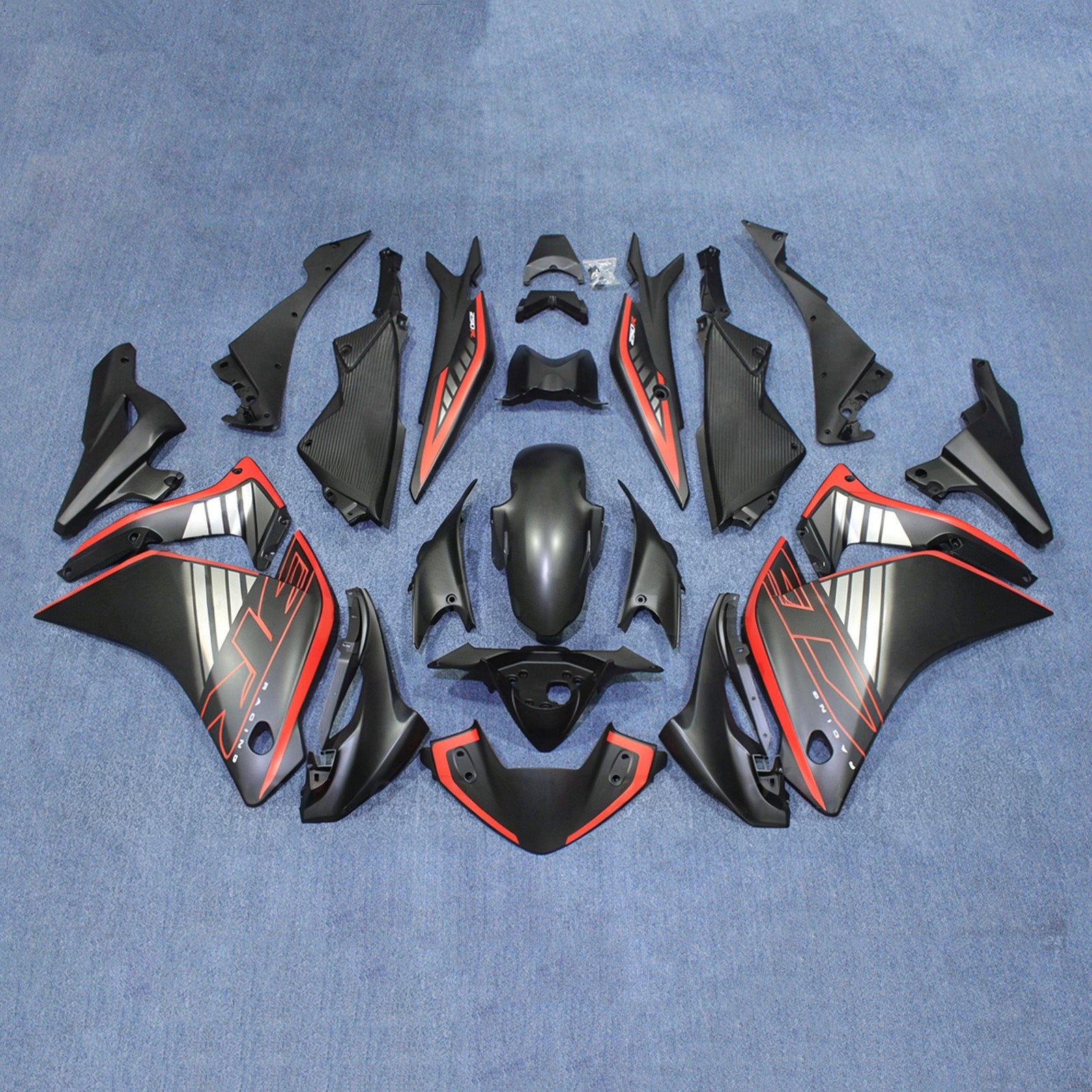 Amotopart 2011-2015 ホンダ CBR250R ブラック/レッド フェアリングキット