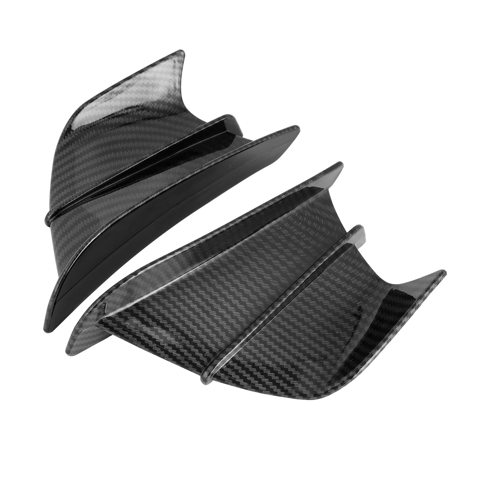 Winglet-Kit aerodinámico de aleta de viento, cubierta embellecedora de alerón para motocicleta Universal