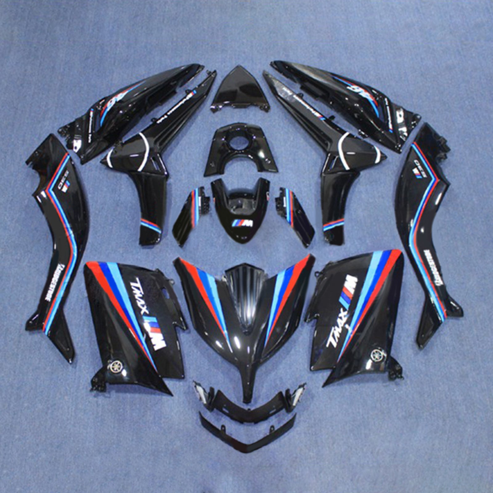 Amotopart 2015-2016 Yamaha T-Max Tmax530 Fairing Black & Blue Kit