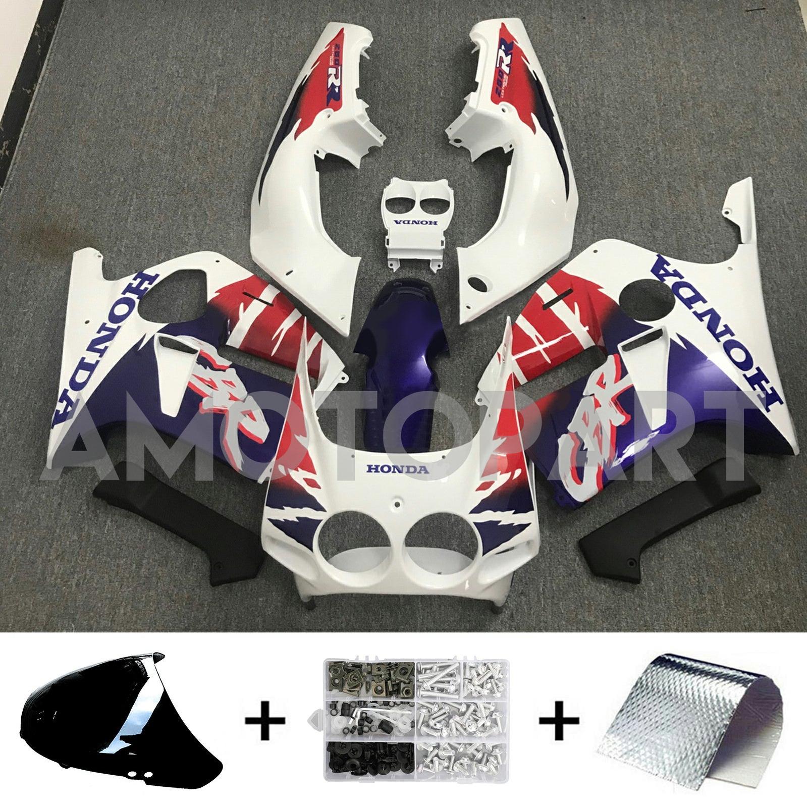 Amotopart 1990-1998 CBR250RR MC22 Honda Red&Blue Style2 Kit carena
