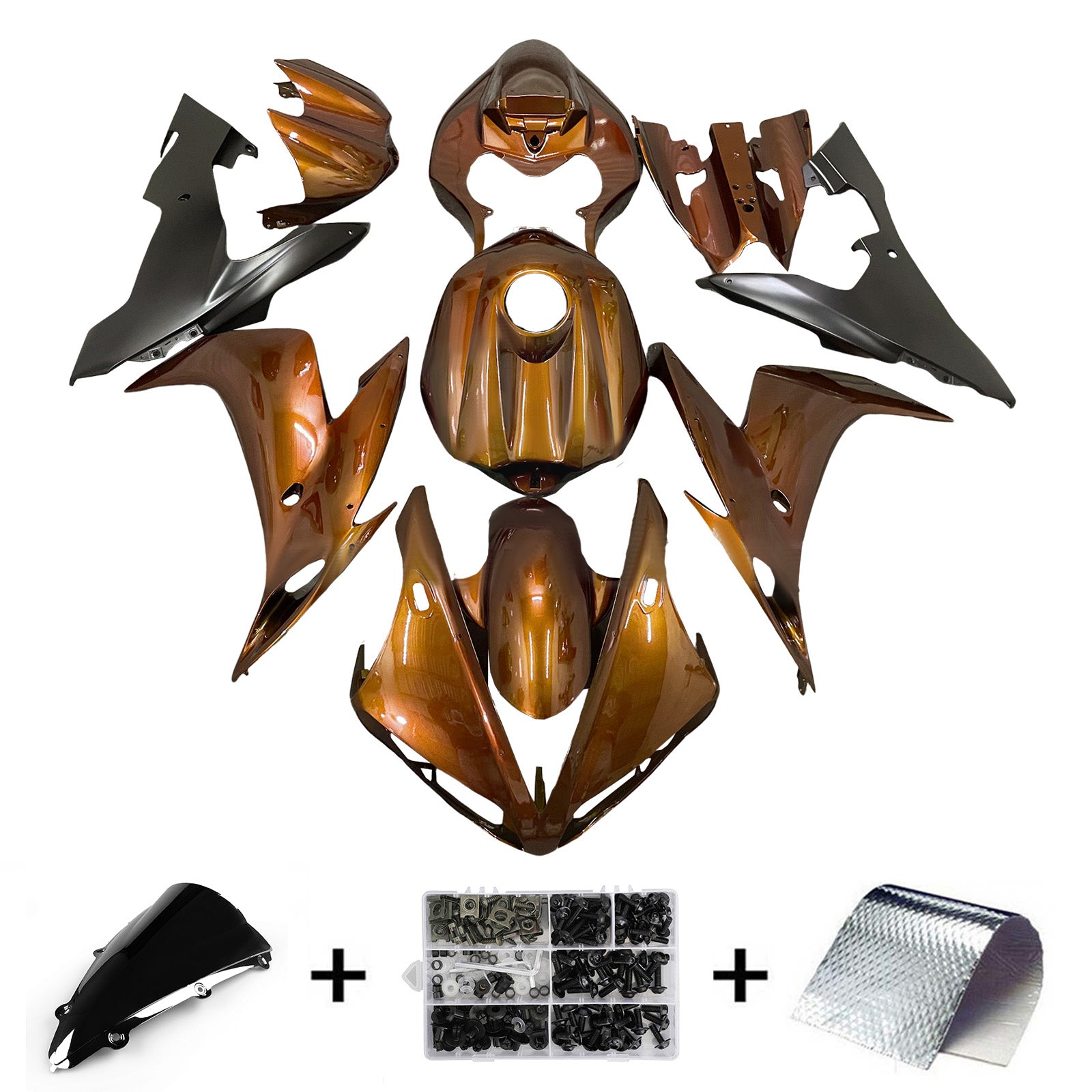 Amotopart 2004-2006 Yamaha YZF-R1 Brown Fairing Kit