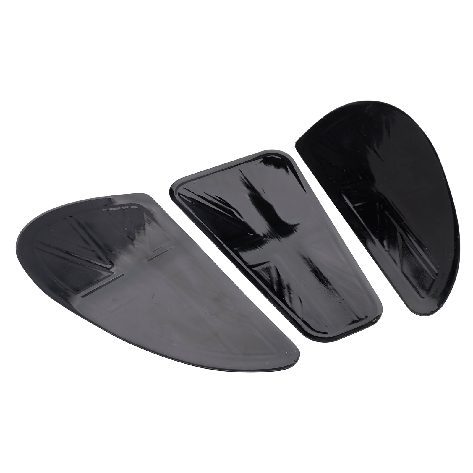 3x 燃料ガソリンタンクカスタム膝パッドユニオンジャックボンネビルボバースクランブラー用