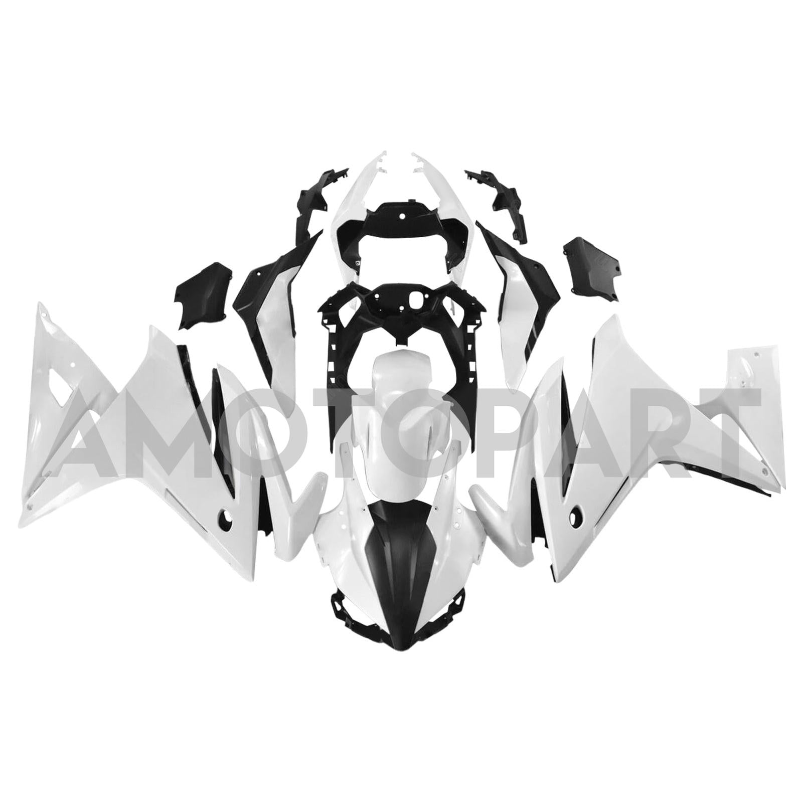 Amotopart 2016-2018 Honda CBR500R Black White Fairing Kit