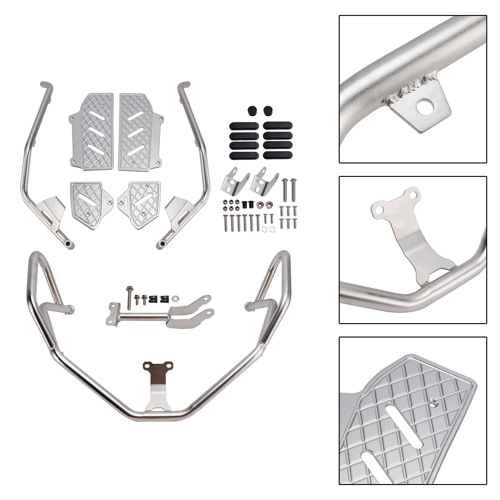 Honda Adv350 2022-2025 Upper Lower Kit Engine Guard Frame Crash Bar Silver