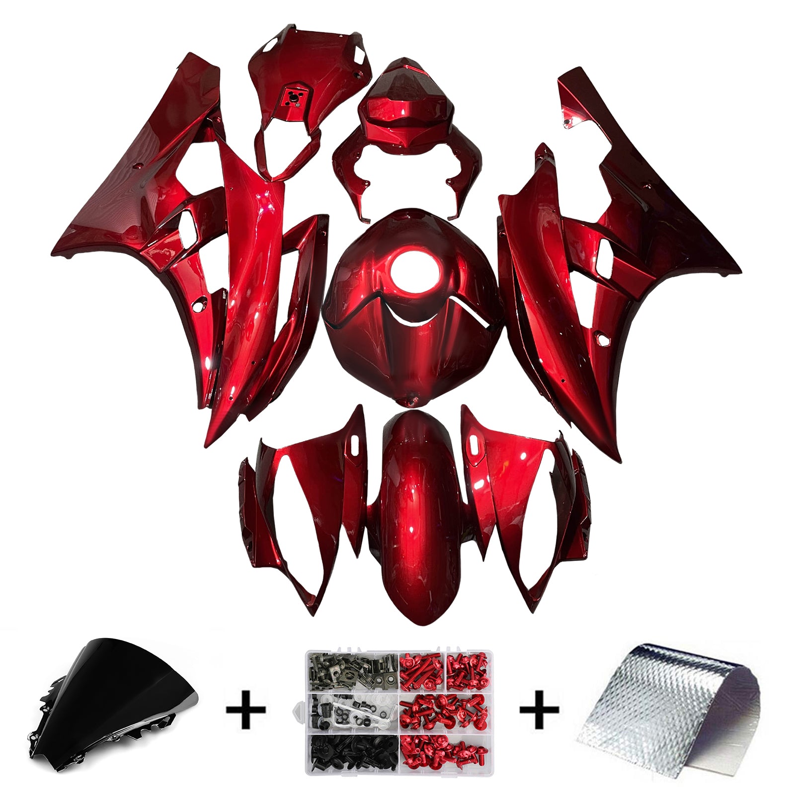 Amotopart 2006-2007 Yamaha YZF-R6 Red Fairing Kit