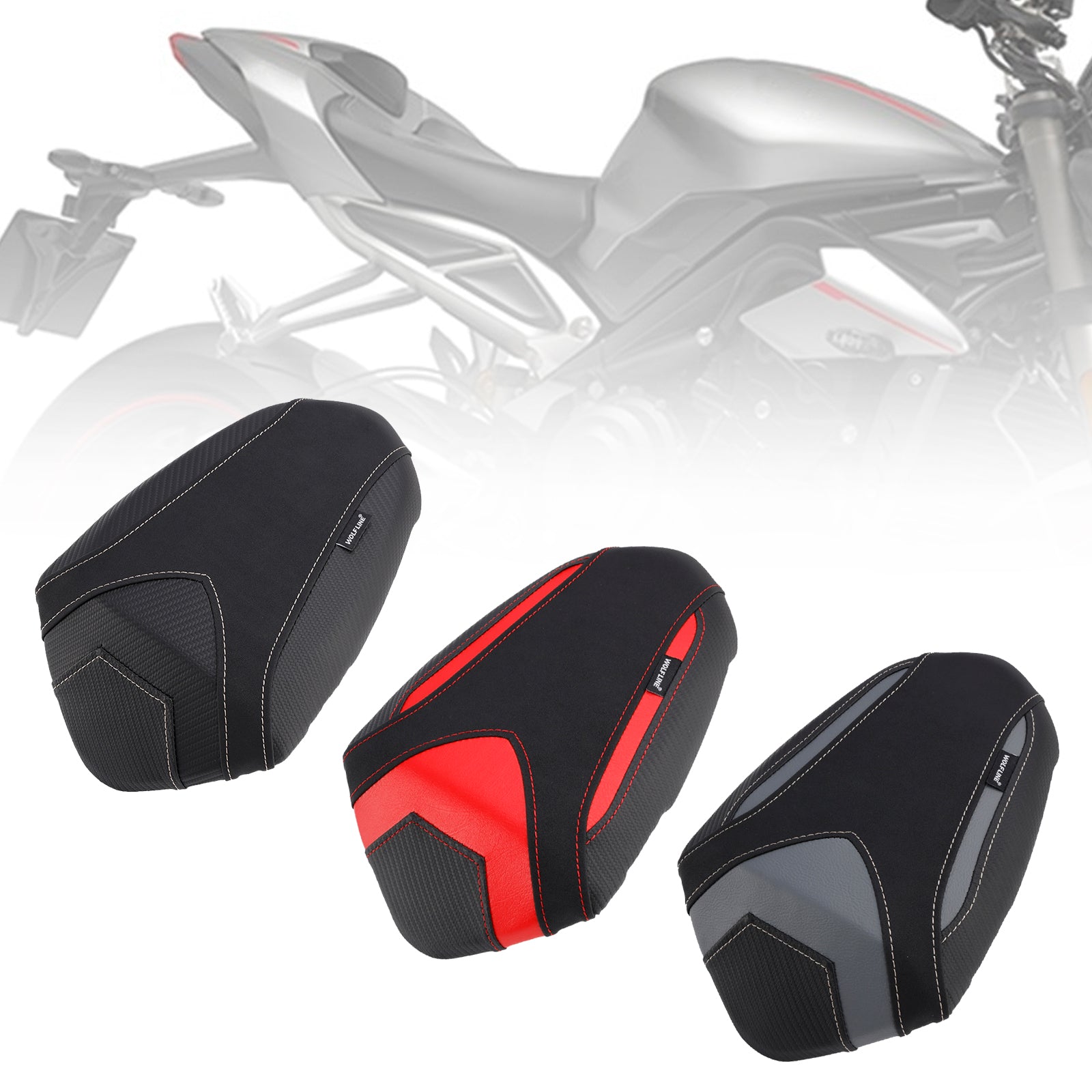 Triumph Street Triple 765 S R 19-24 Rear Passenger Seat Pillion Saddle Flat Black