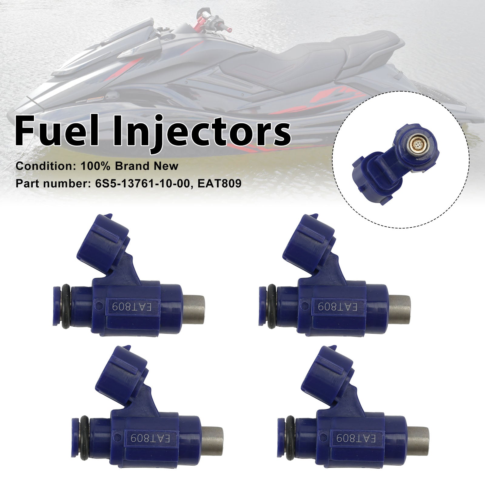 Inyectores de combustible Yamaha WaveRunner VX HO SHO 4PC EAT809 6S5-13761-10-00
