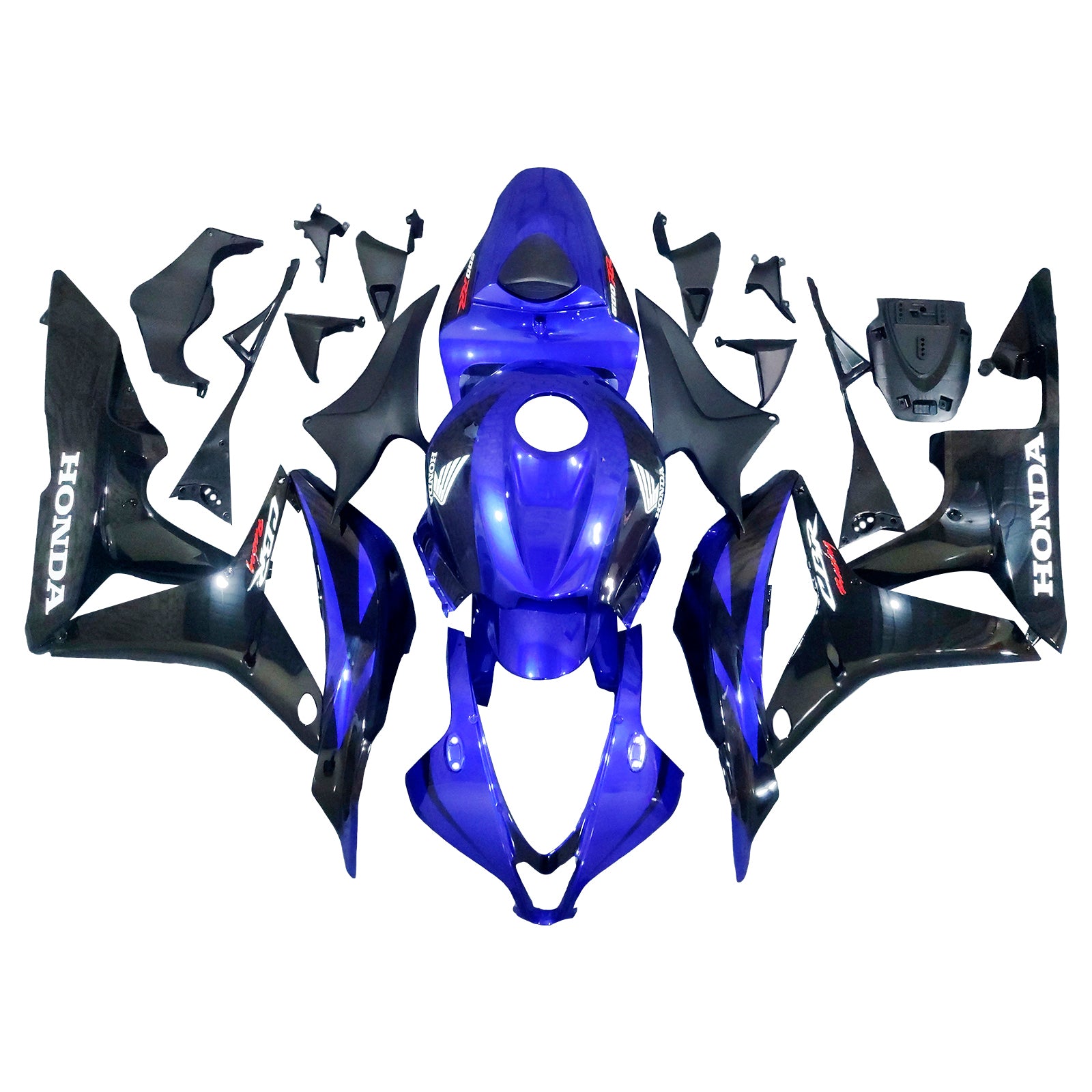 Amotopart 2007-2008 Honda CBR600RR Black Blue Fairing Kit