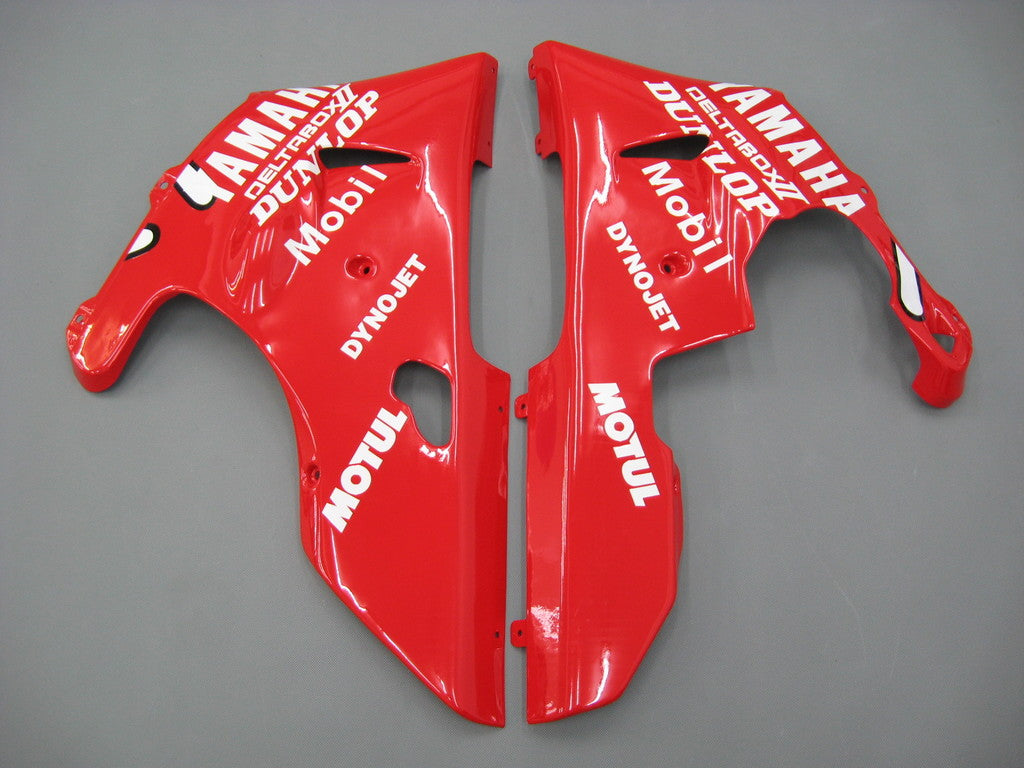 Amotopart 1998-1999 Yamaha YZF 1000 R1 Red&White Logos Fairing Kit