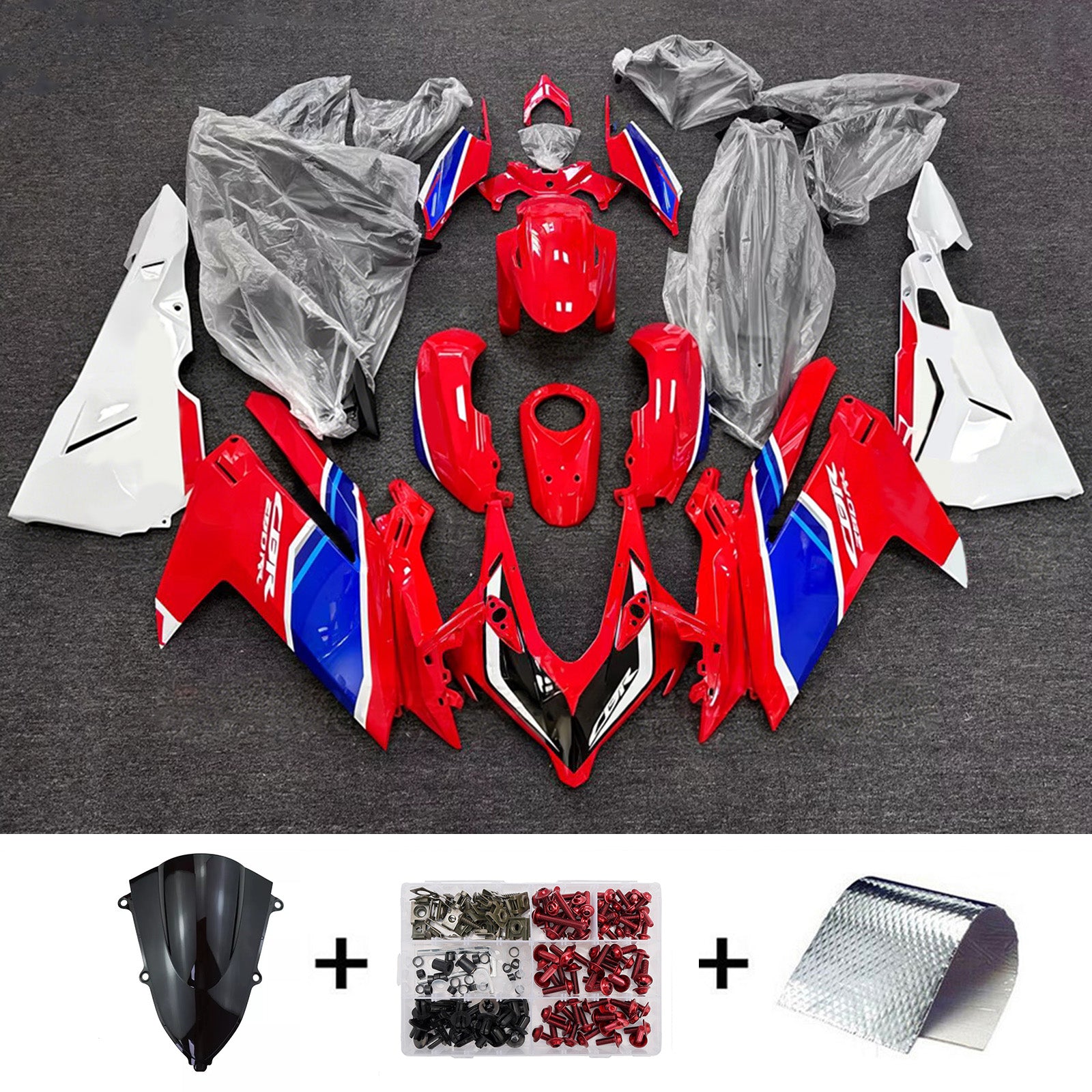 Amotopart 2023-2024 Honda CBR250RR Red Fairing Kit