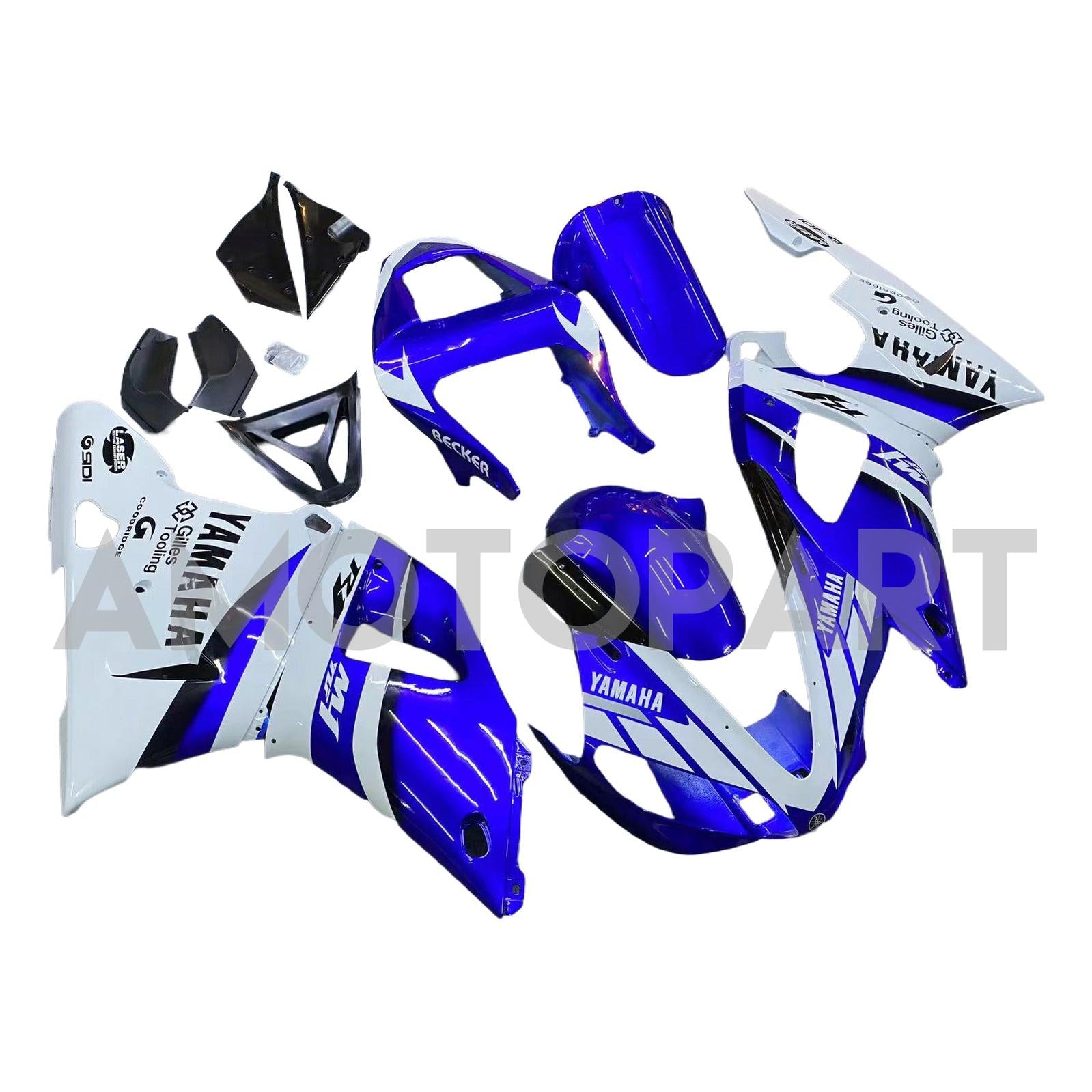 Amotopart 2000-2001 Yamaha YZF 1000 R1 Blue White Fairing Kit