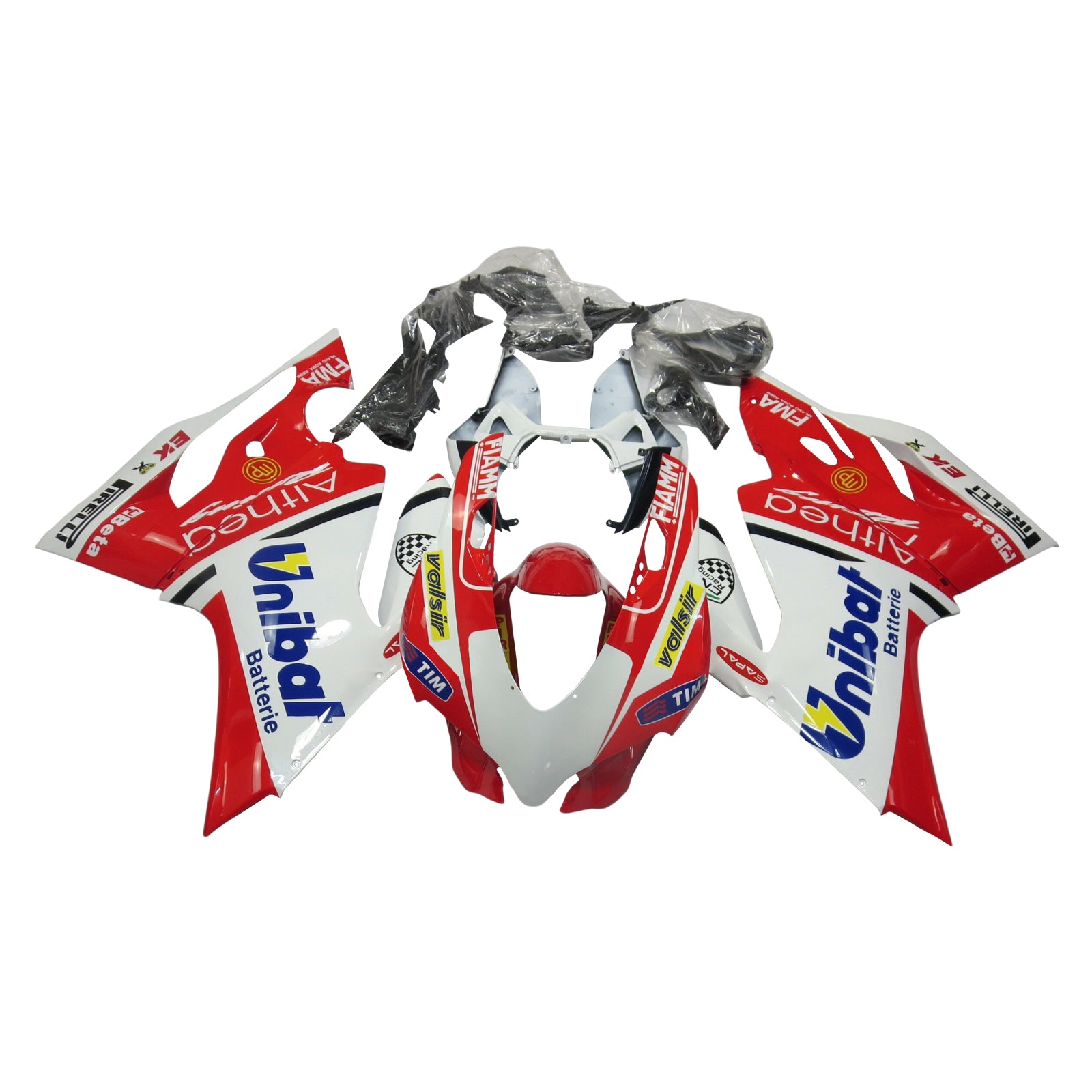 Amotopart 2012-2015 Ducati 899 Red White Yellow com Declas Fairing Kit