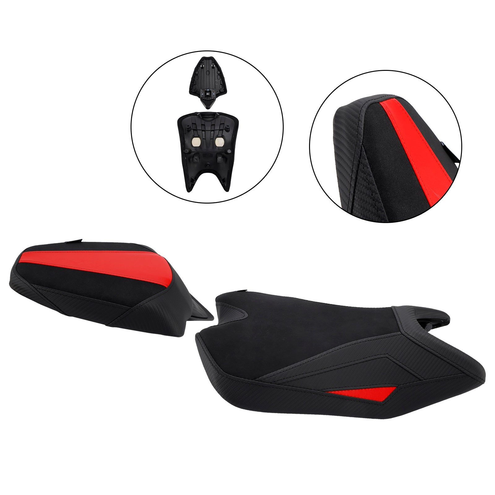 2024-2025 Aprilia Rs457 Rs 457 Front&REar Raider Beifahrer-Kissen-Set Schwarz