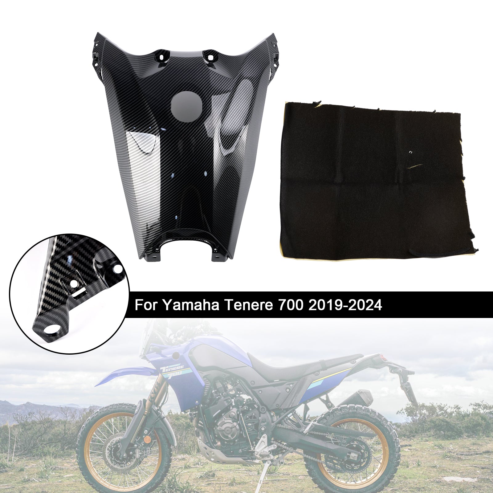 2019-2024 Yamaha Tenere 700 Tanque de gasolina Protetor de carenagem de tanque de gasolina
