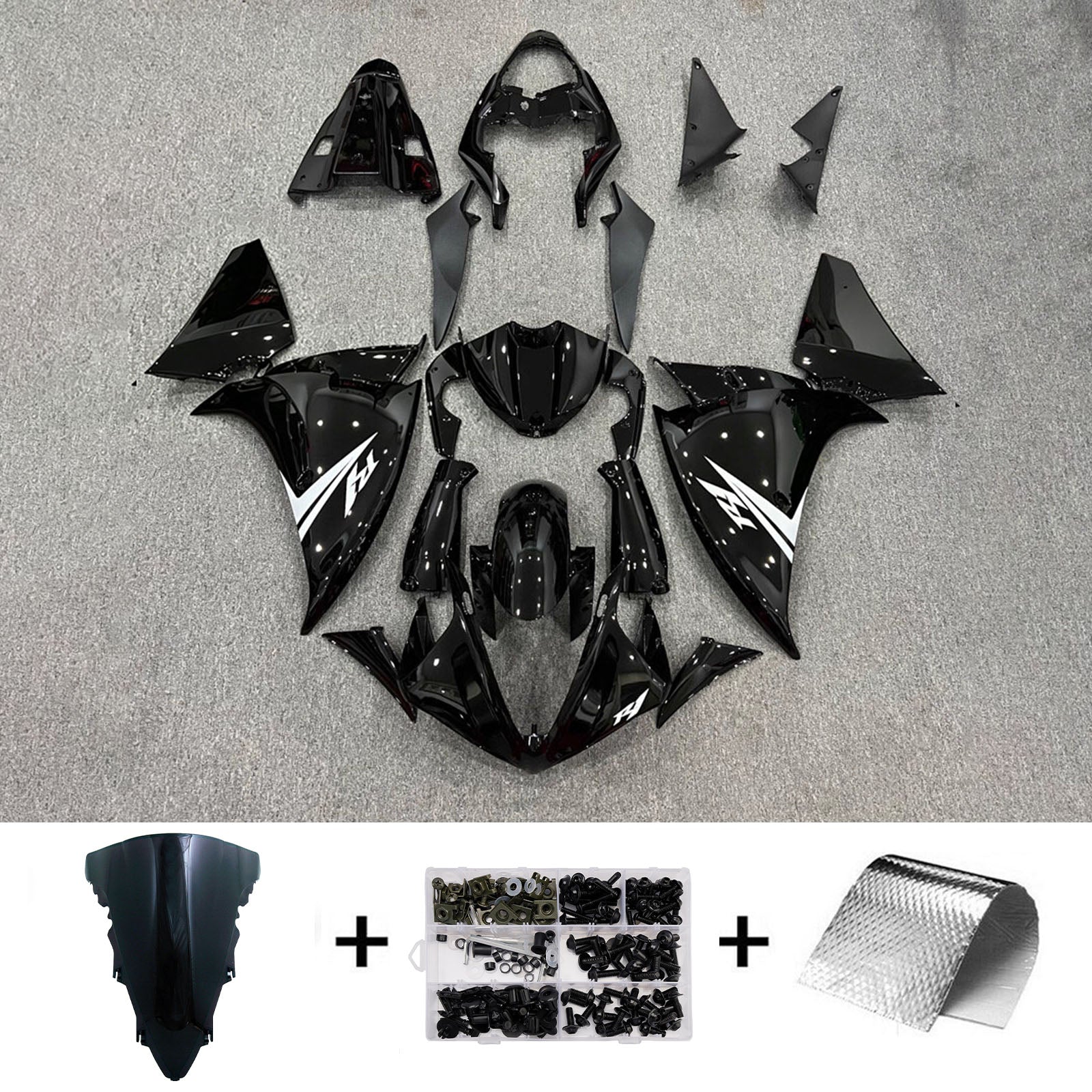 Amotopart 2012-2014 Yamaha YZF-R1 Black Fairing Kit